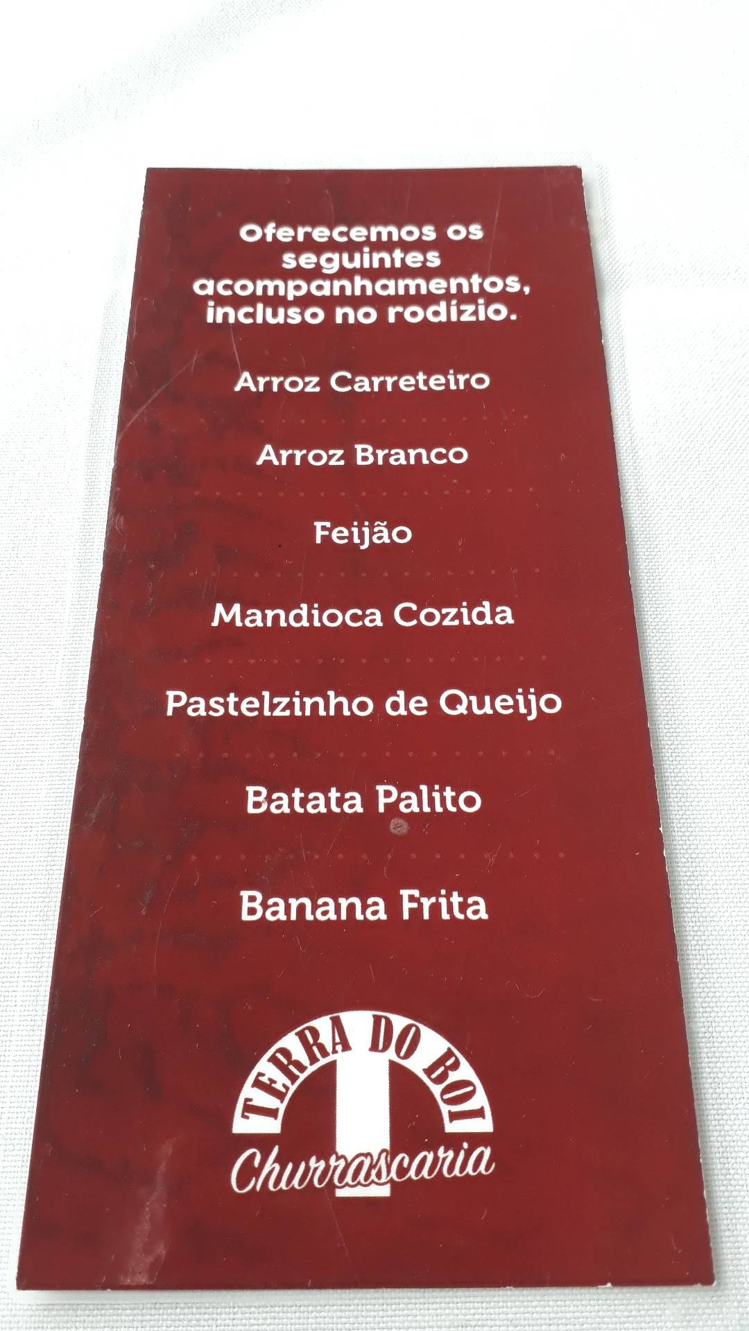 Churrascaria Terra do Boi cardápio