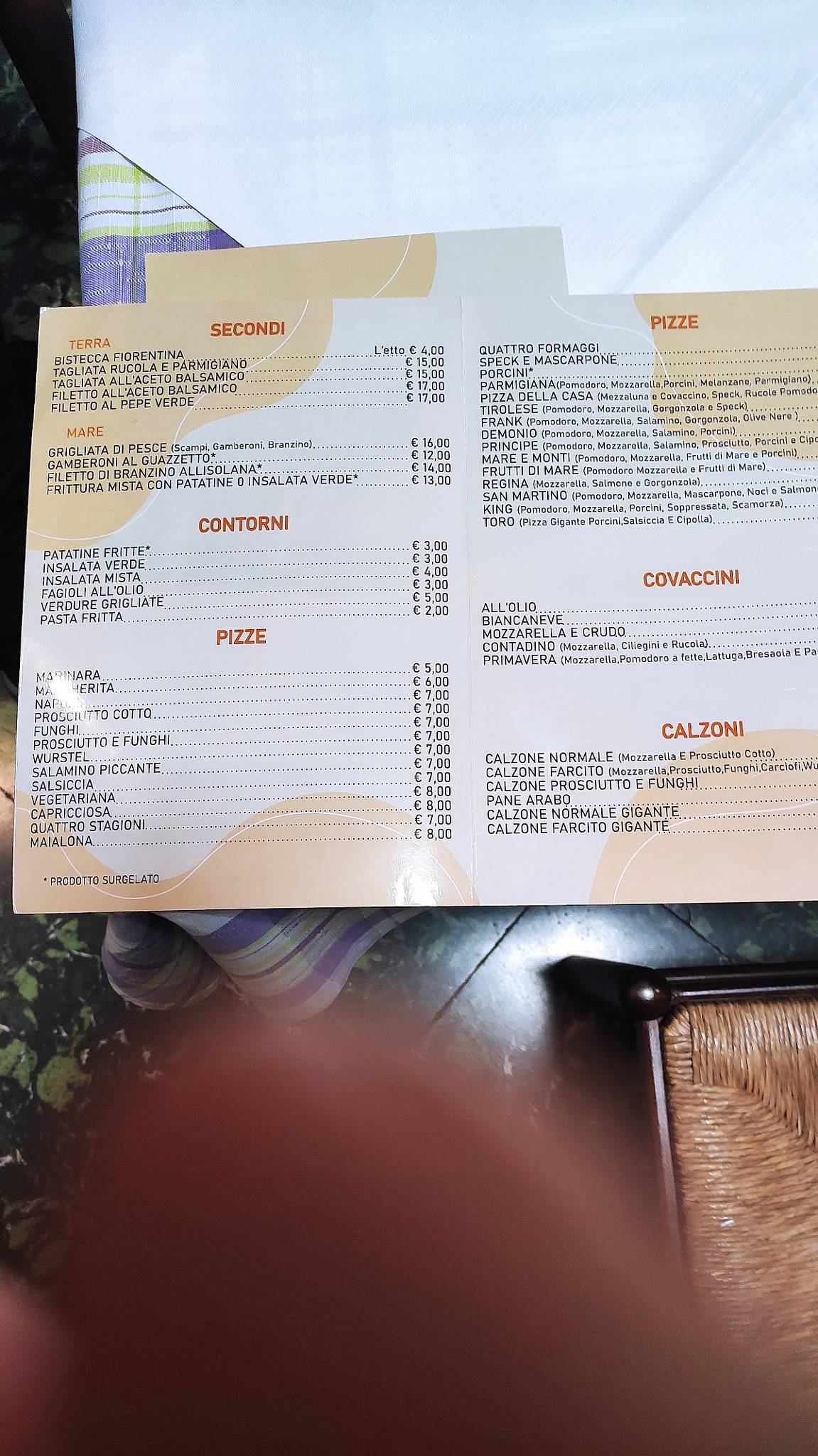 Menu di Circolo ARCI di San Giusto Risaliti 