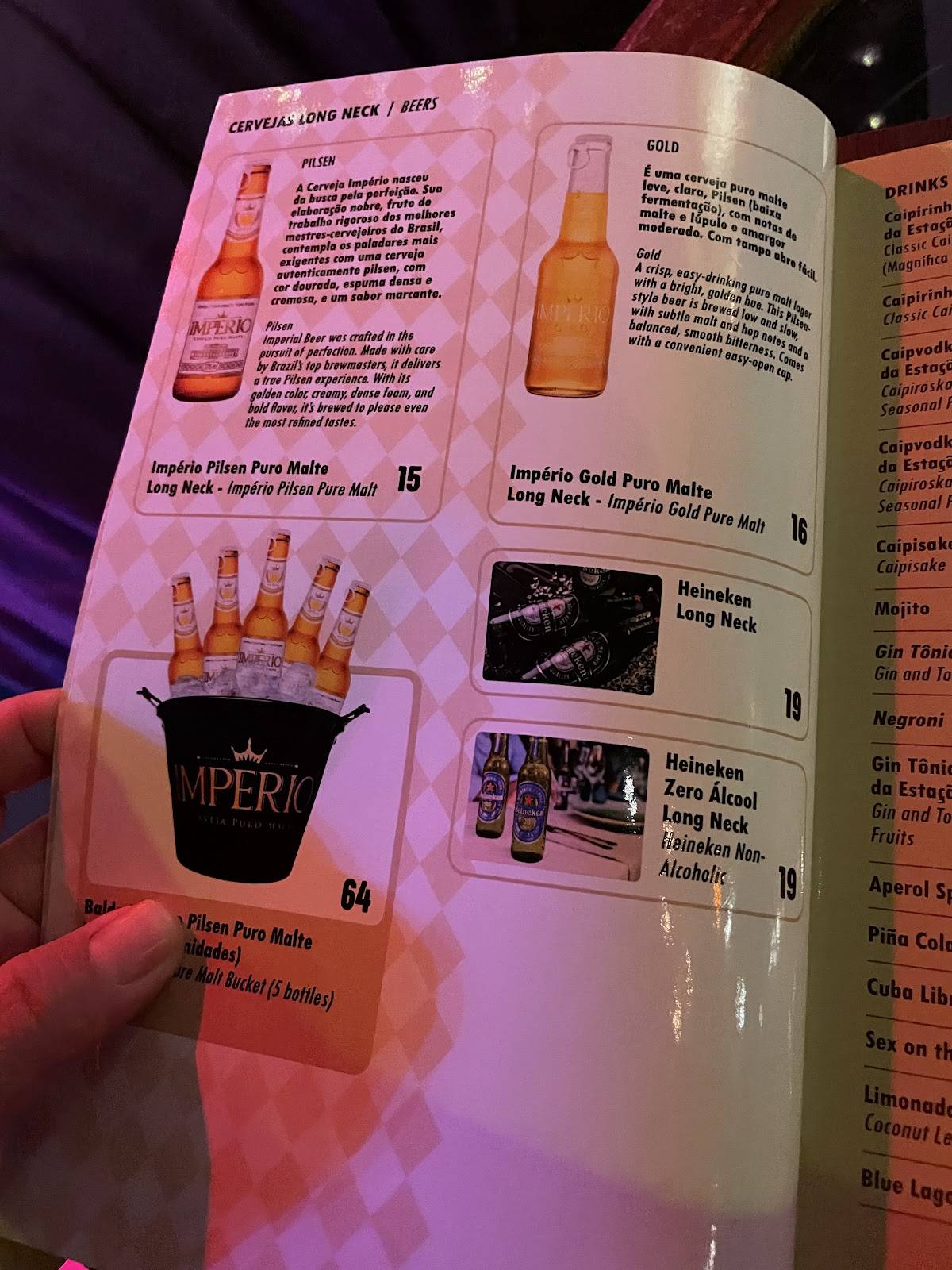 Rio Scenarium cardápio