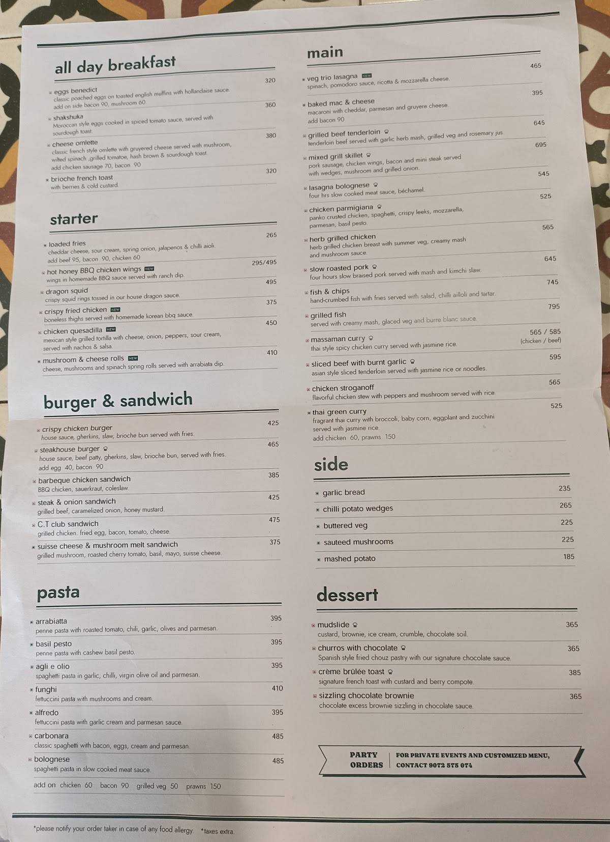 Cocoa Tree - MG Road menu