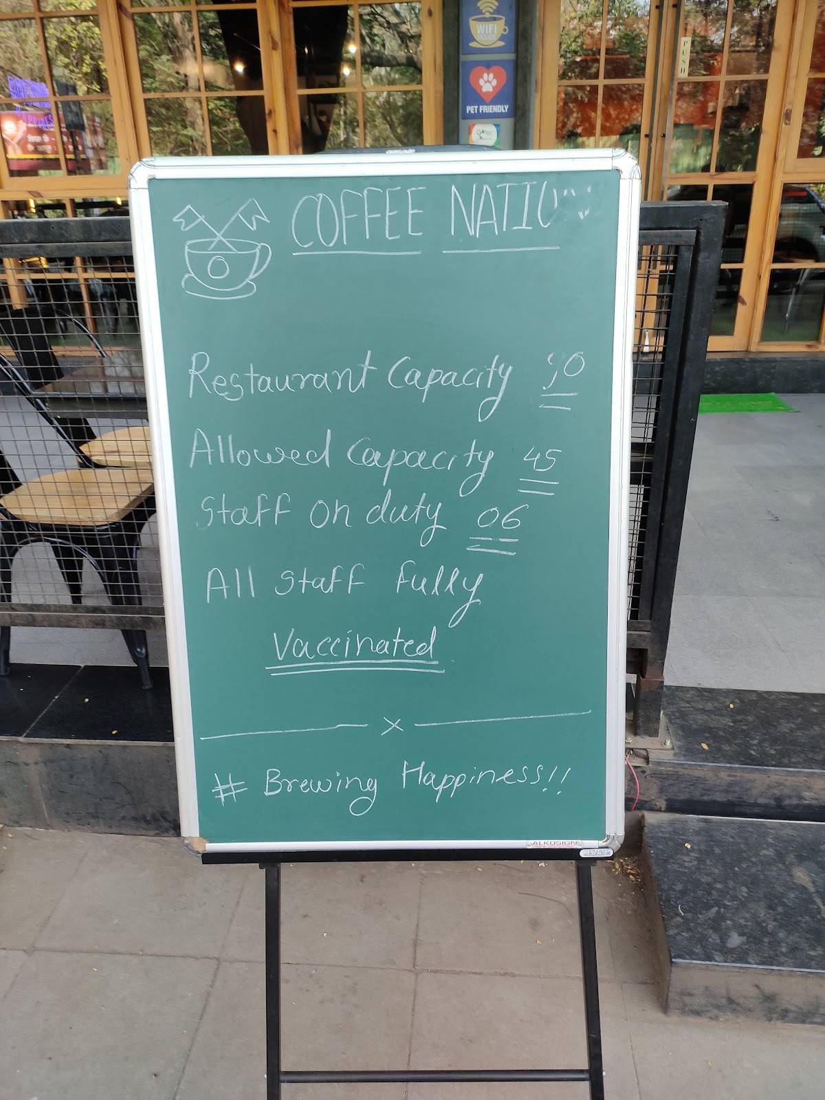 Coffee Nation FC Road menu