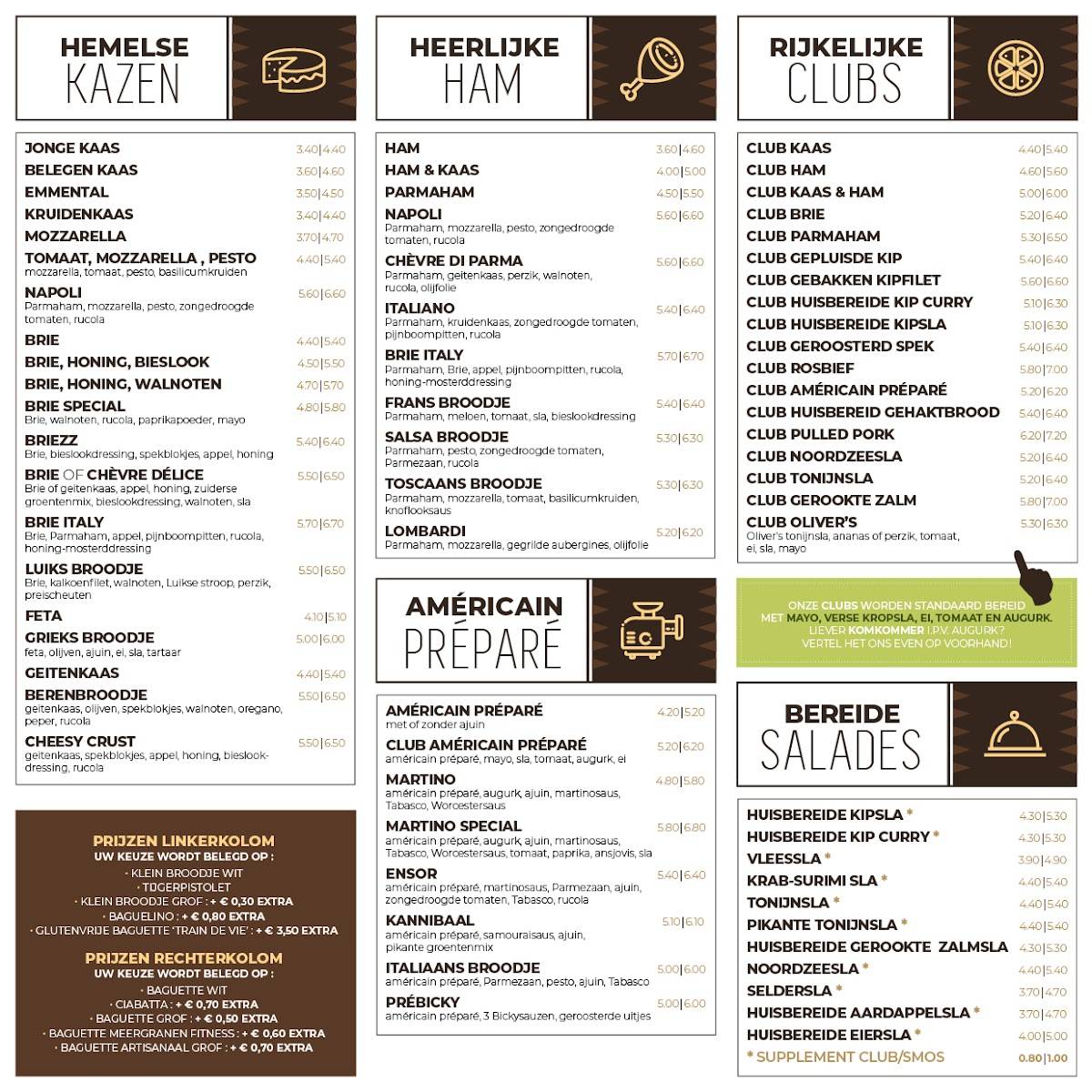 Menu de Oliver's Sandwich &amp; Salad Bar