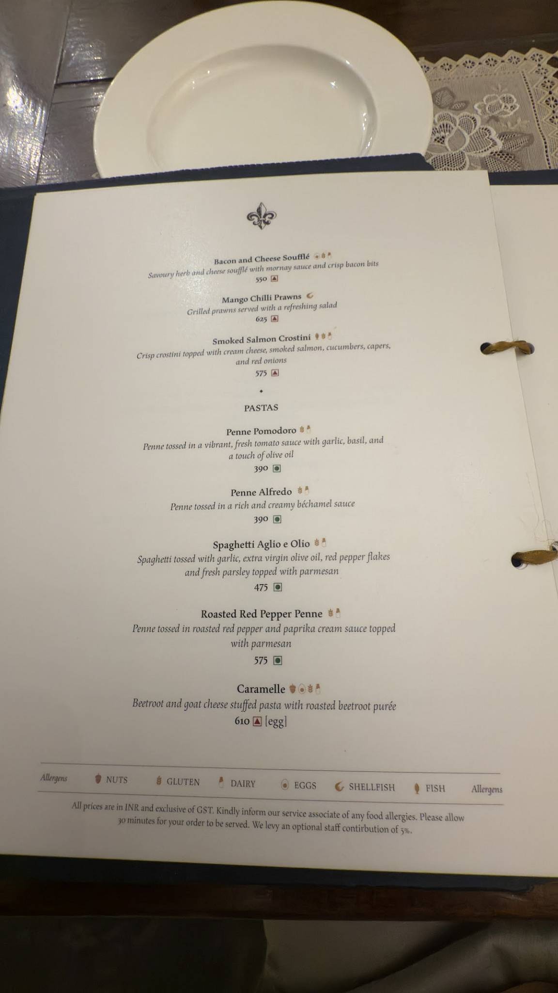 The French Door (Café & Restaurant) menu