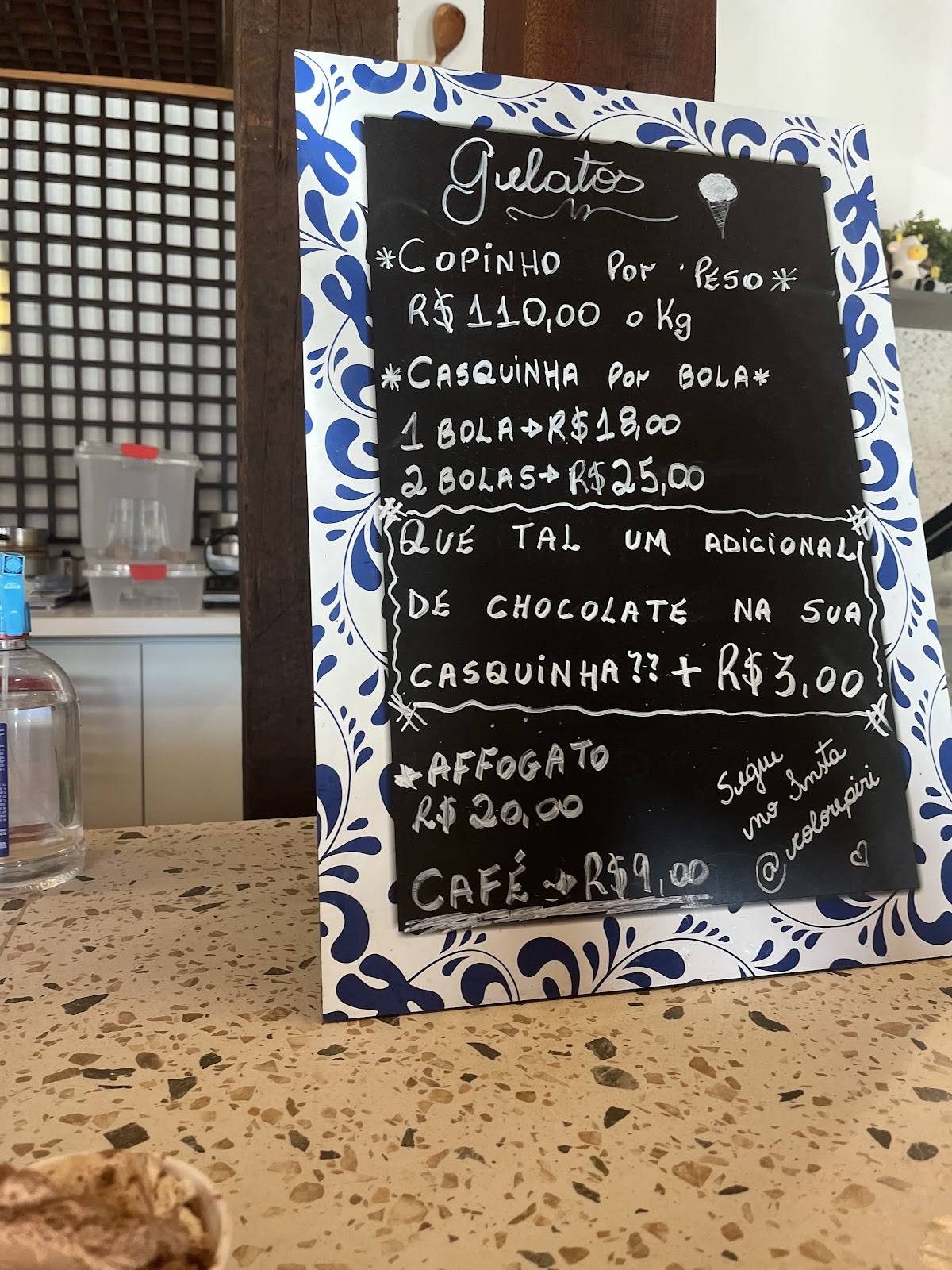 Colorê Gelateria cardápio