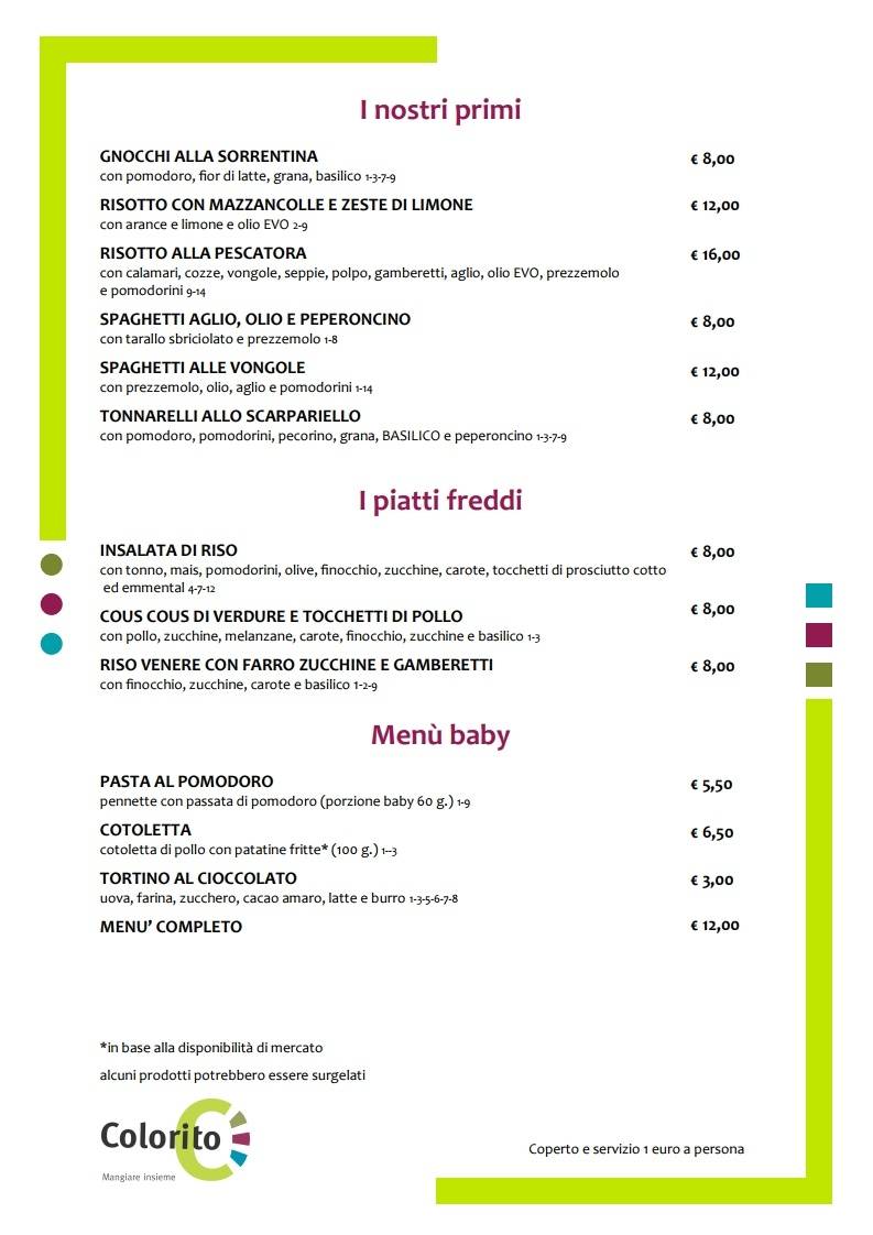 Menu di Colorito 
