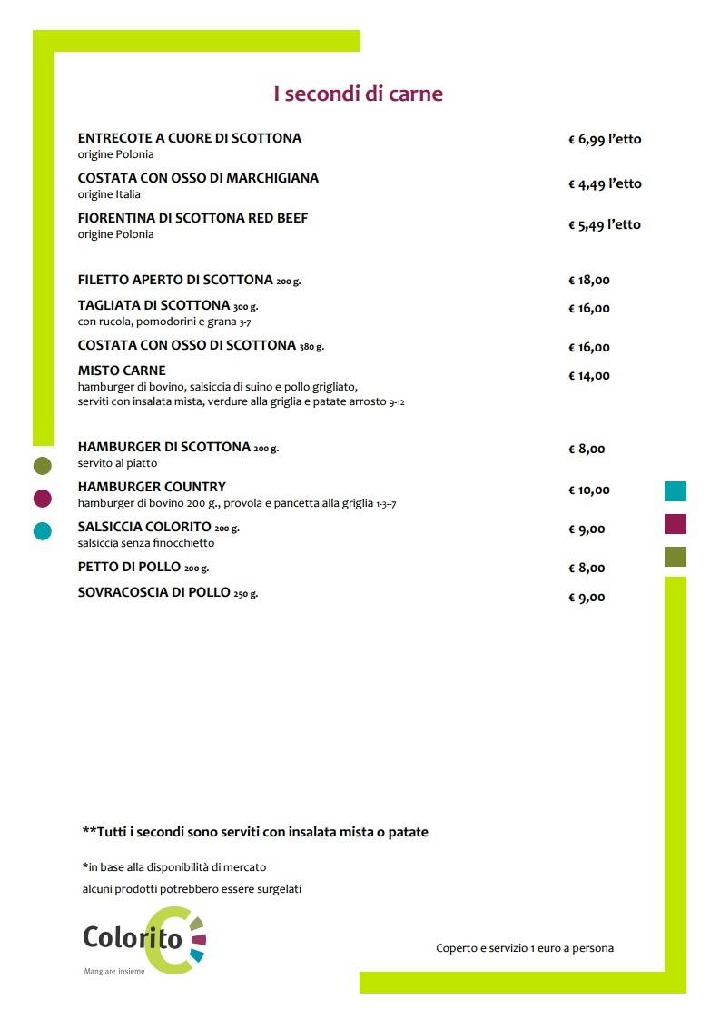 Menu di Colorito 