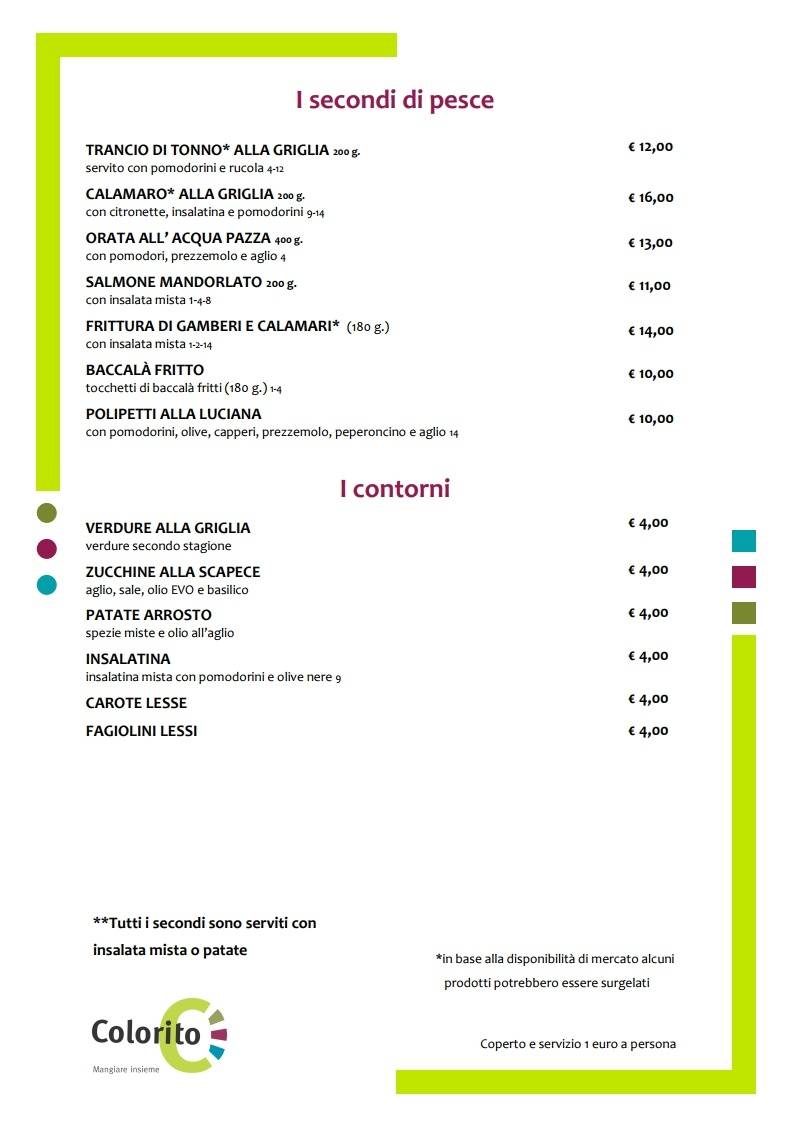 Menu di Colorito 