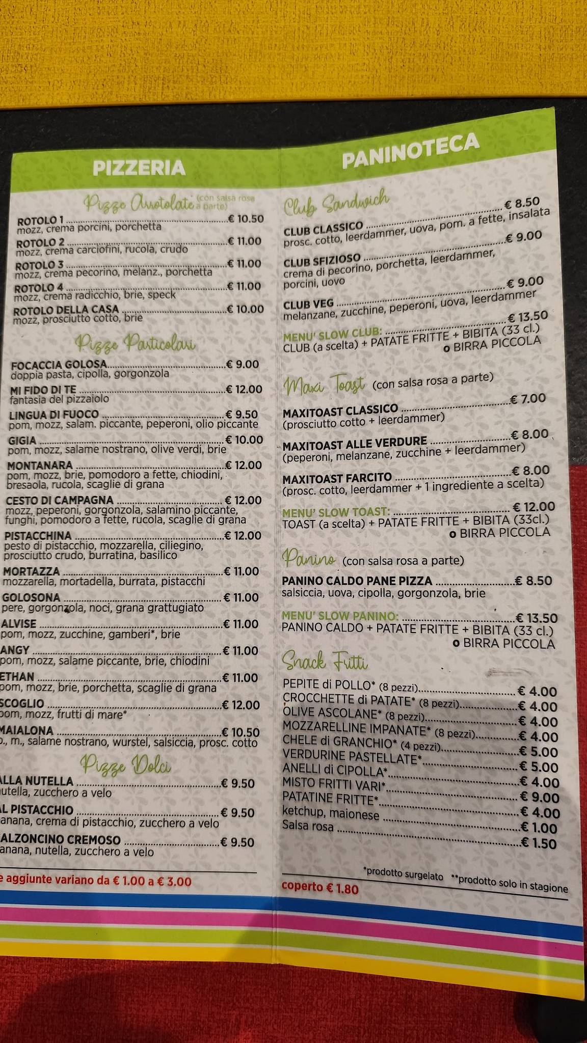 Menu de Colors