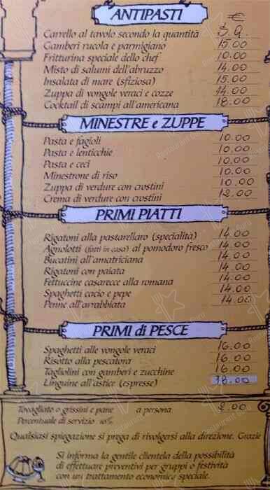 Menu di Comparone Ristorante 