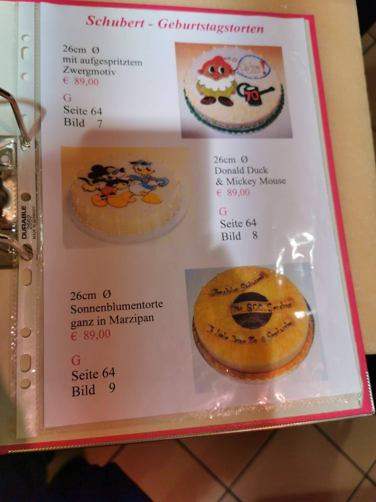 Speisekarte von Confiserie Cafe Schubert, Saarbrücken, Sulzbachstraße 2