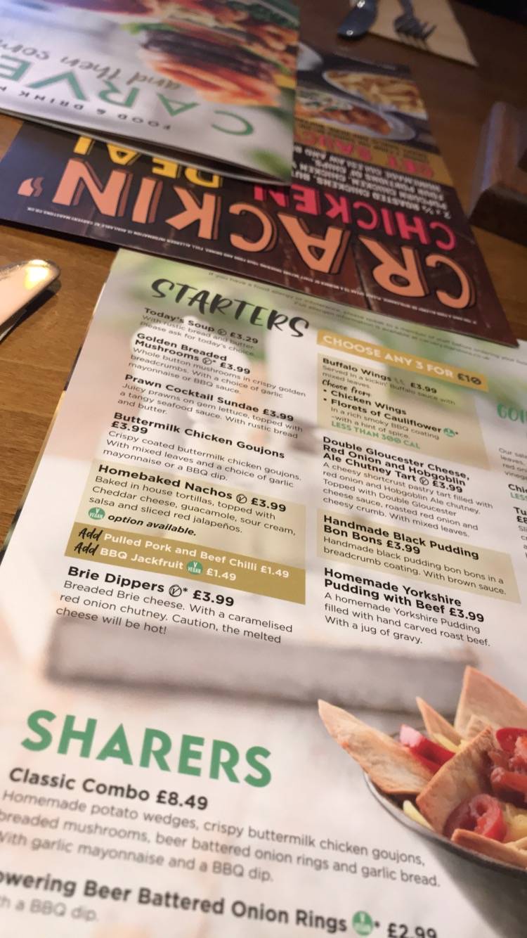 Menu at Copper Beech pub & bar, Norwich, Alex Moorhouse Way