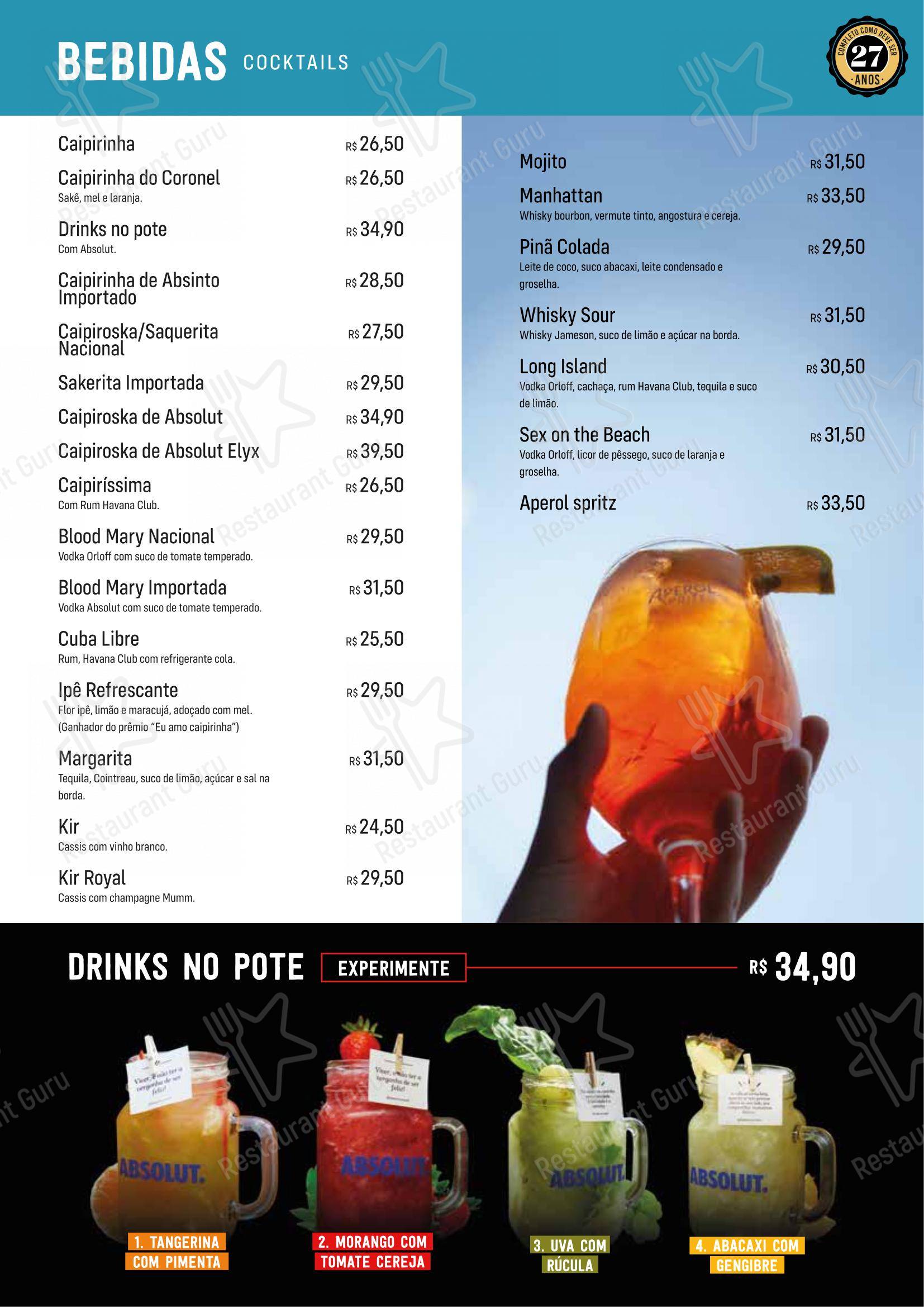 Menu para Coronel Mostarda em Campinas