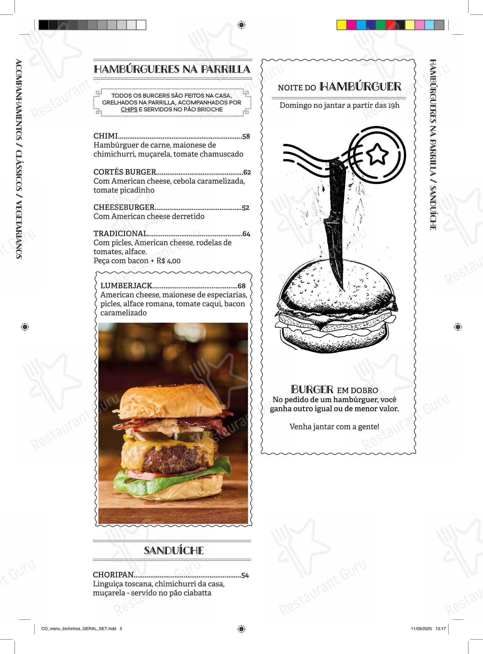 Menu bar para Restaurante Cortés em Rio de Janeiro