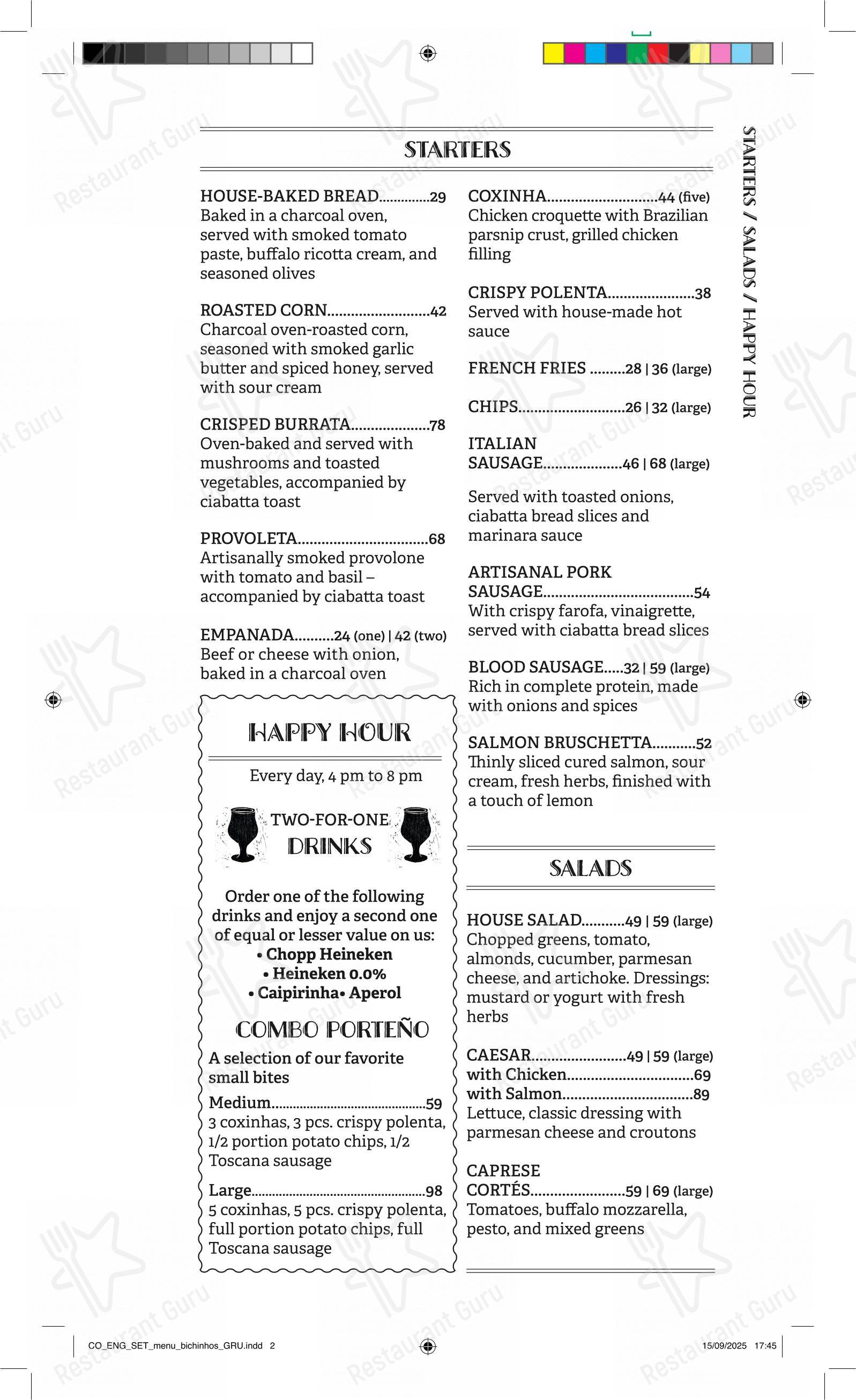 Restaurante Cortés menu - Коктейльная карта