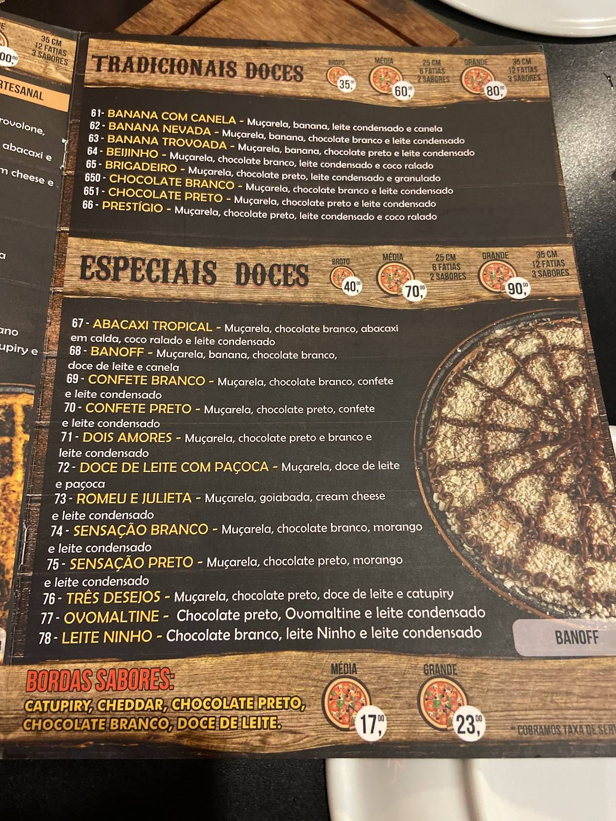 Cowboys da Pizza cardápio