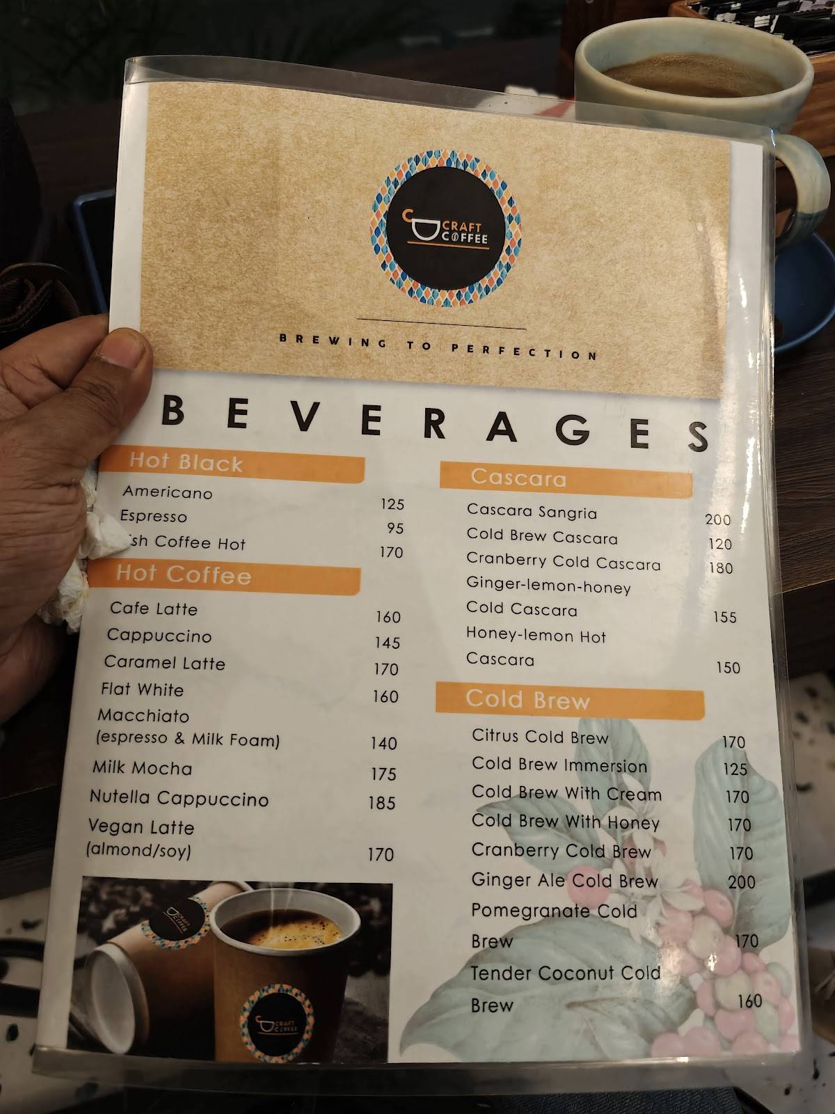 Craft Coffee Infinity Think Tank Salt Lake menu