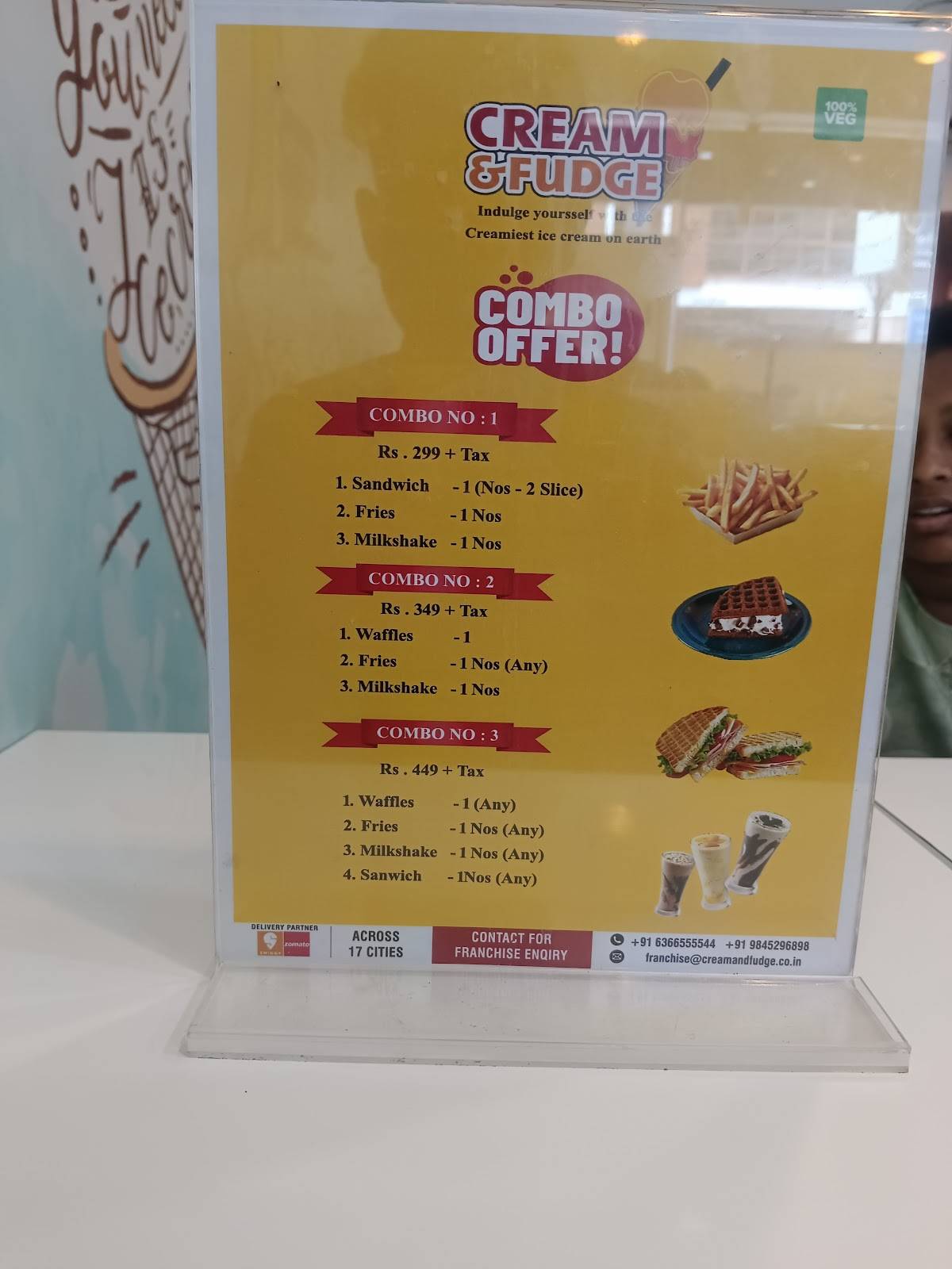 Cream and Fudge menu