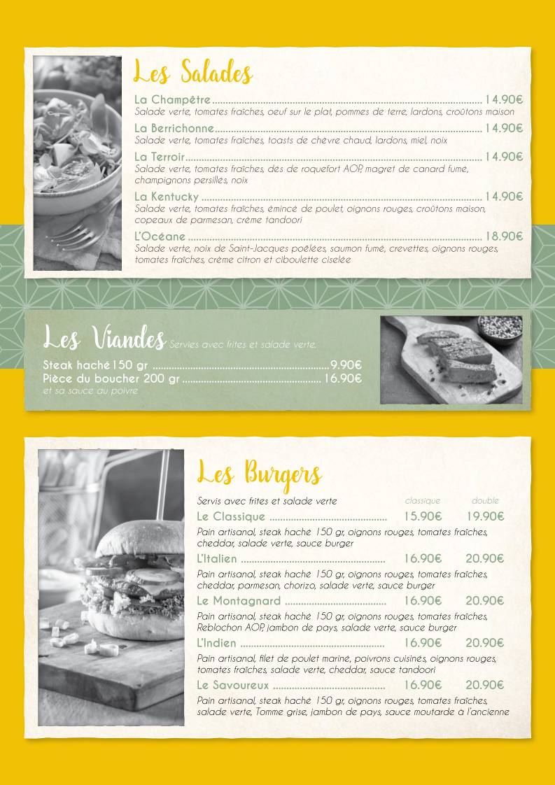 Menu de Crêperie Le Connétable