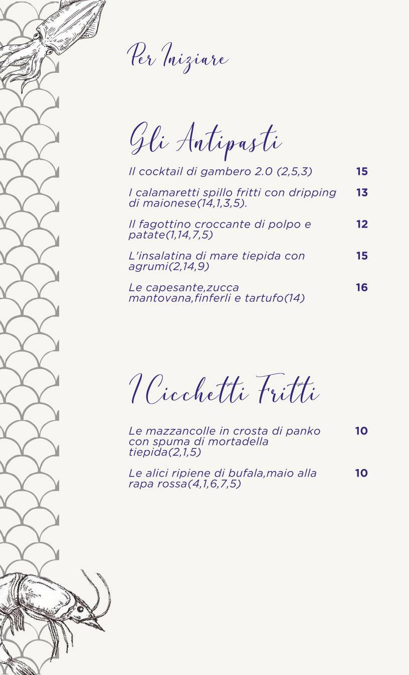 Menu di Cris Fish - Bistrot 