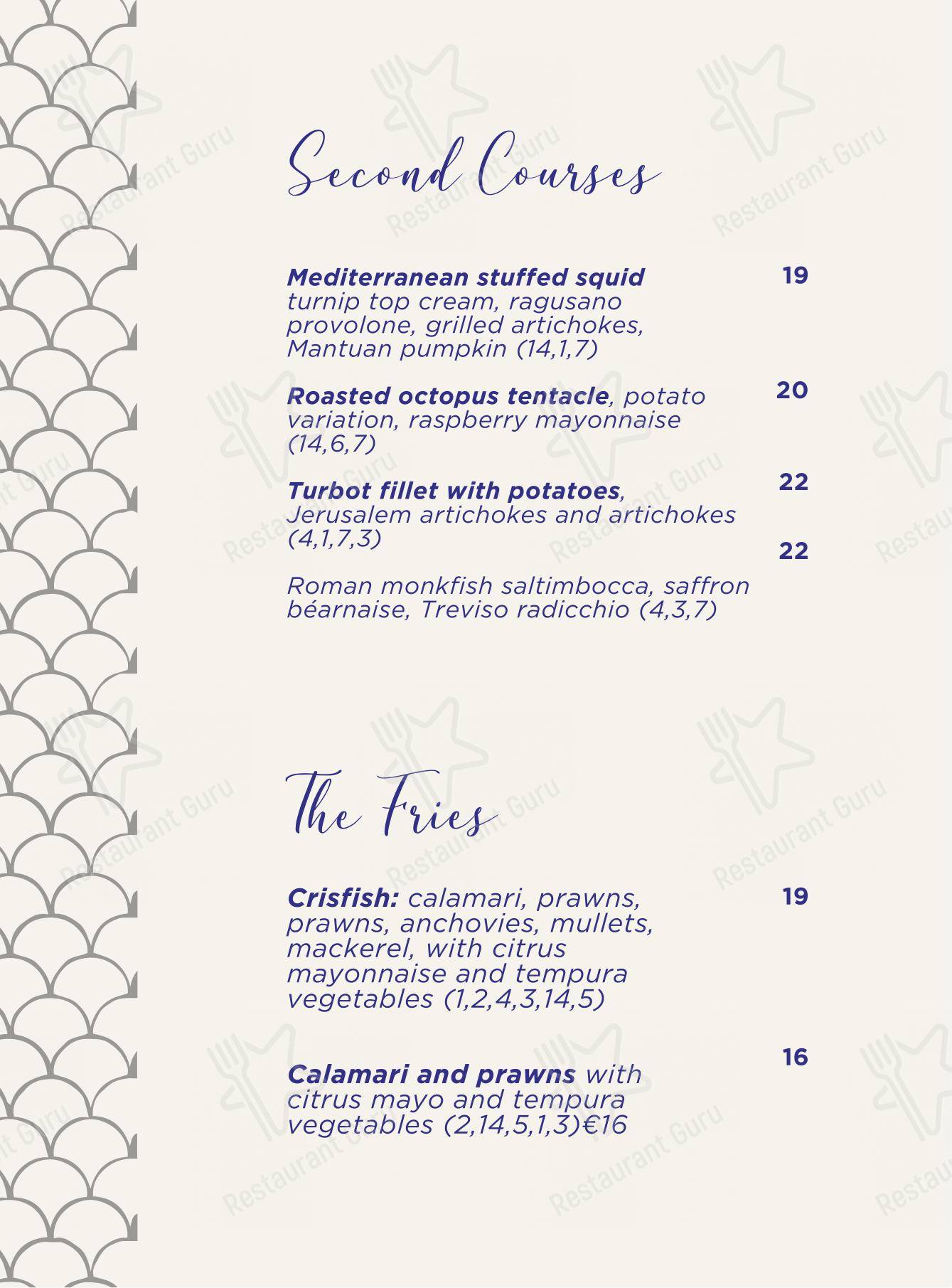 Menu bar per Cris Fish - Bistrot ristorante