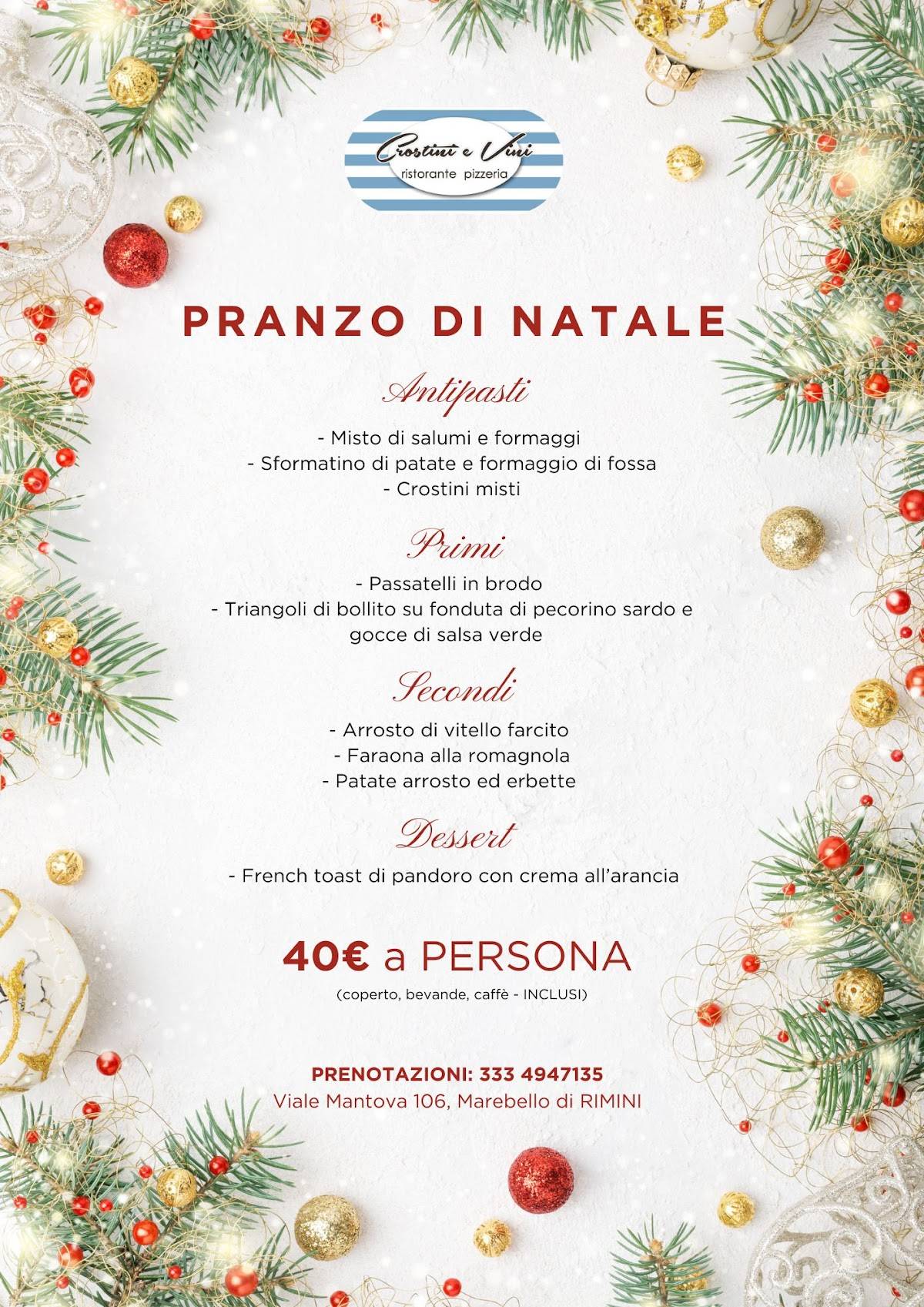 Menu di Ristorante Crostini e Vini 