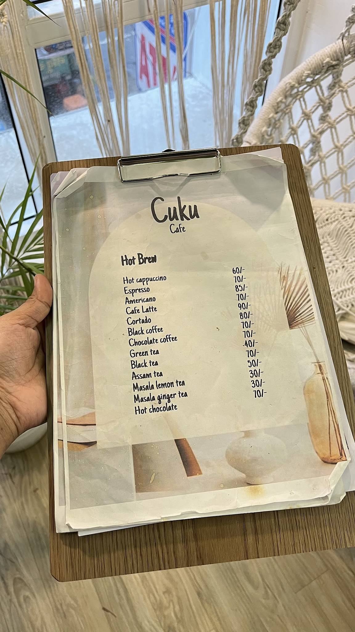Cuku cafe menu