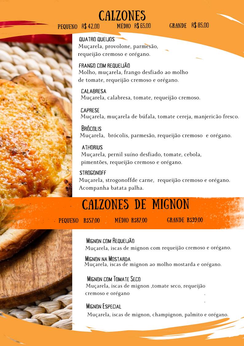 Arthorius Pizzaria cardápio