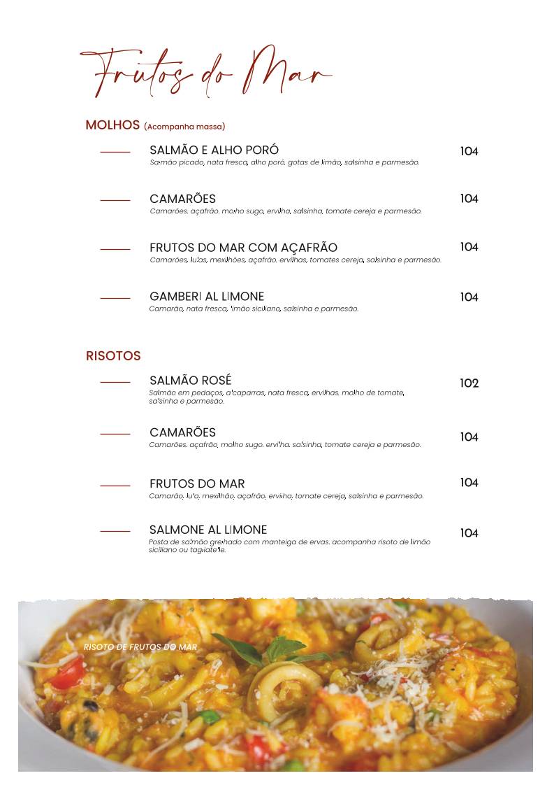 La Mafia Trattoria cardápio