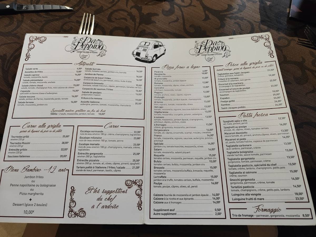 Menu de Da Peppino 2 Pizzeria