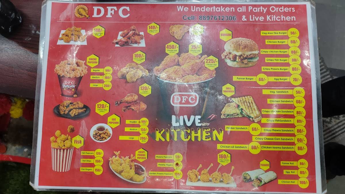 DFC Delicious Fried chicken menu