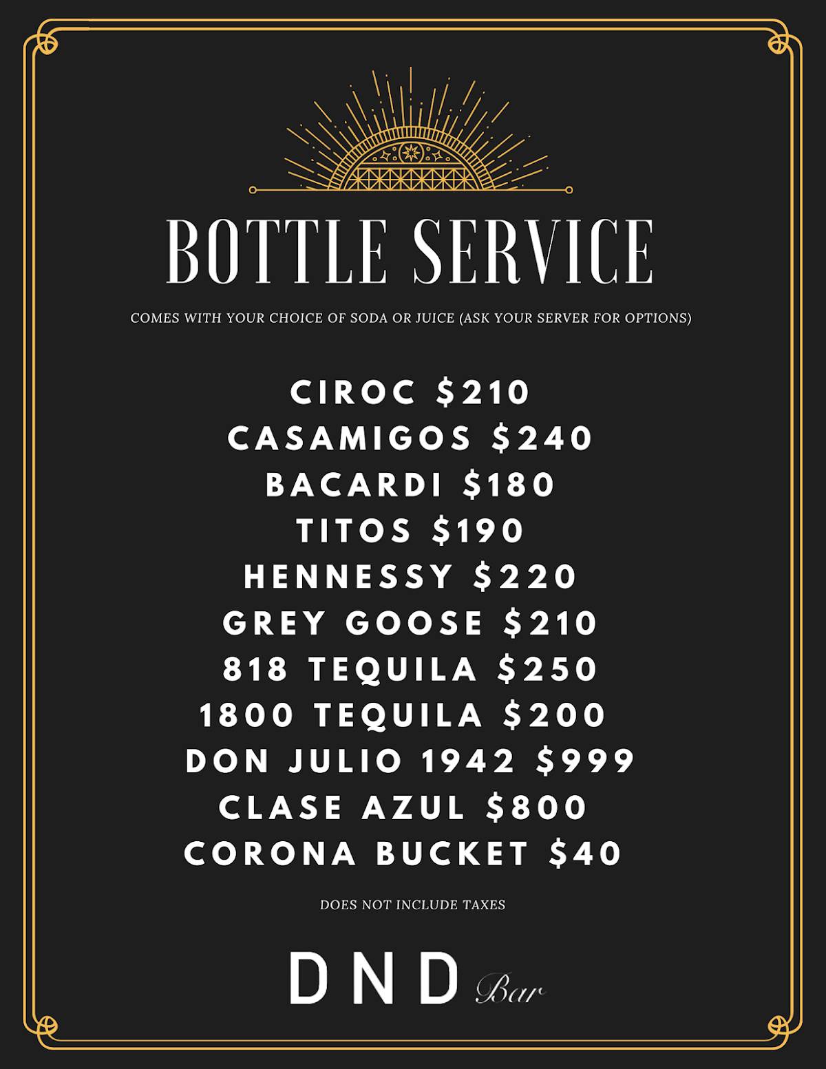 Menu de DND Bar