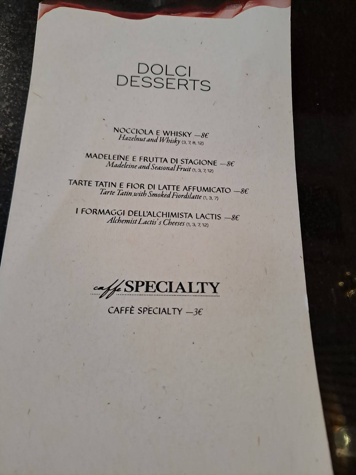 Menu di DOGMA Ristorante 