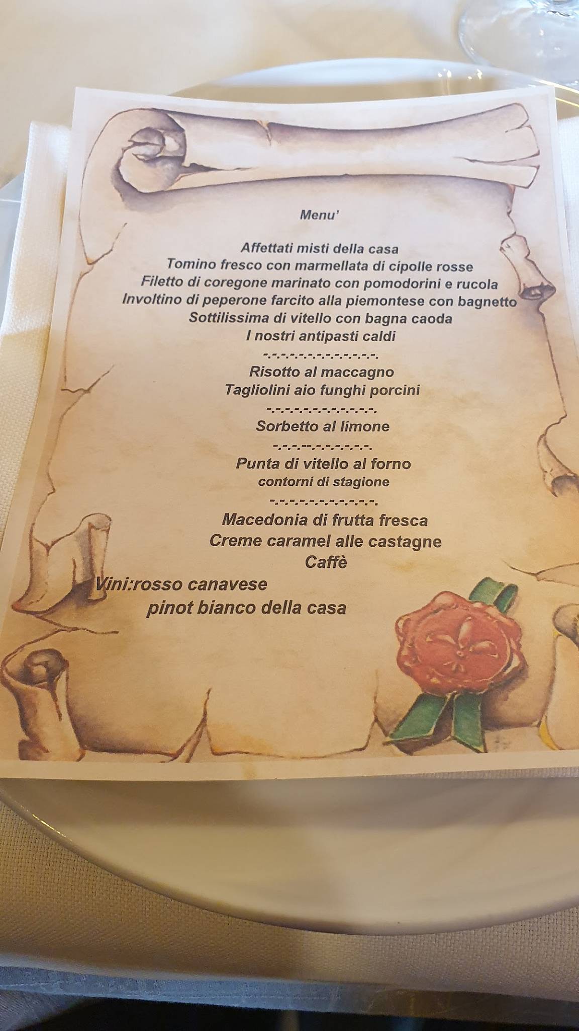 Menu di Da Enrico 