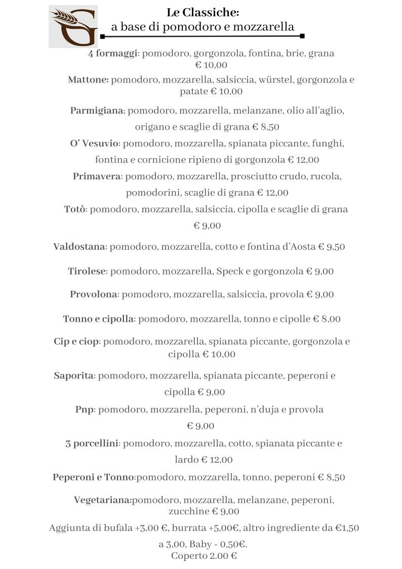 Menu di Pizzeria Da Gigi 