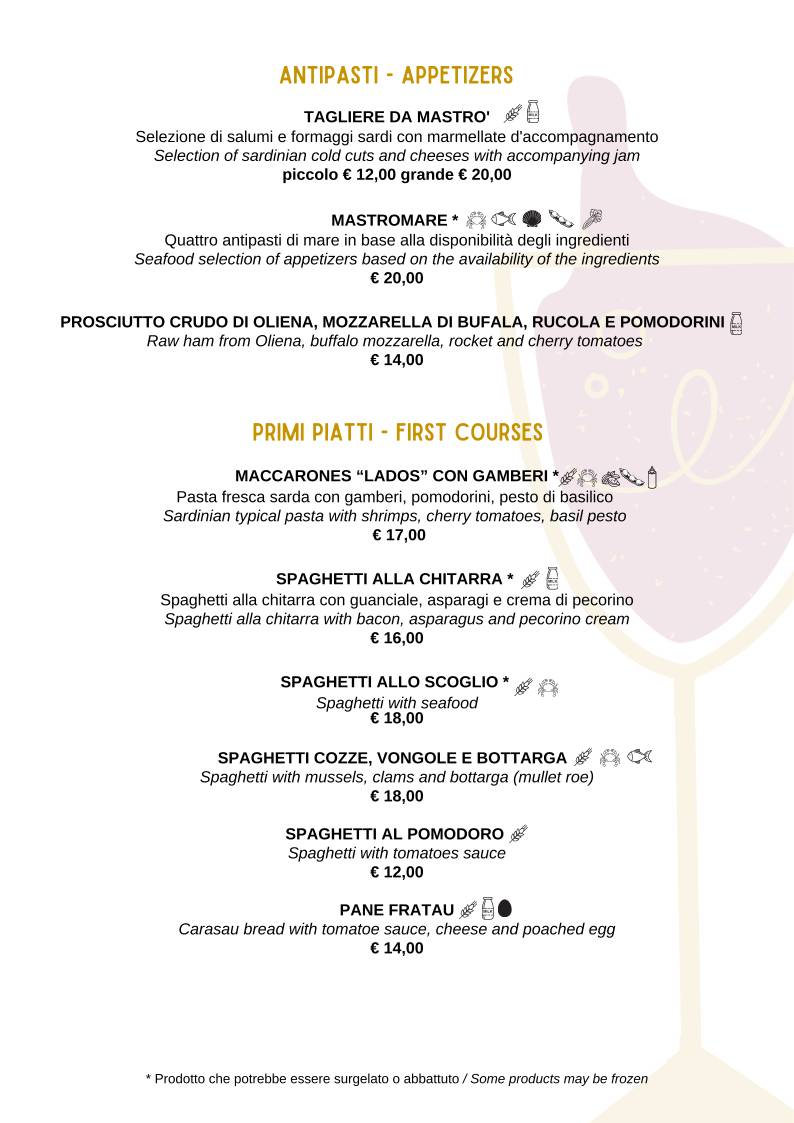 Menu di Da Mastrò Ristorante 