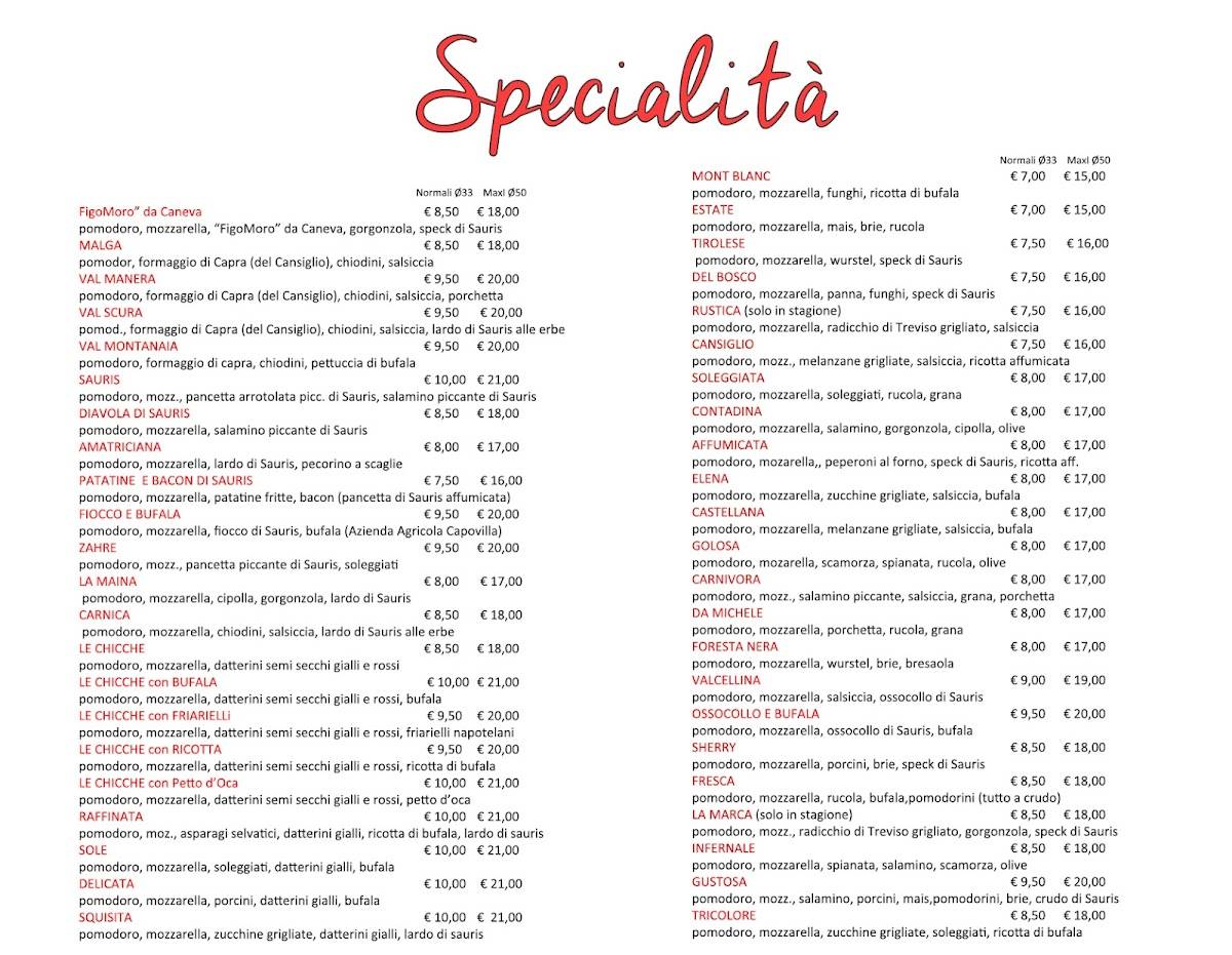 Menu di Da Michele Pizzeria per Asporto 