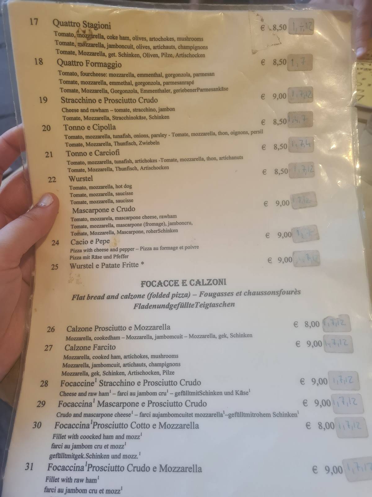 Menu di Da Olivieri 