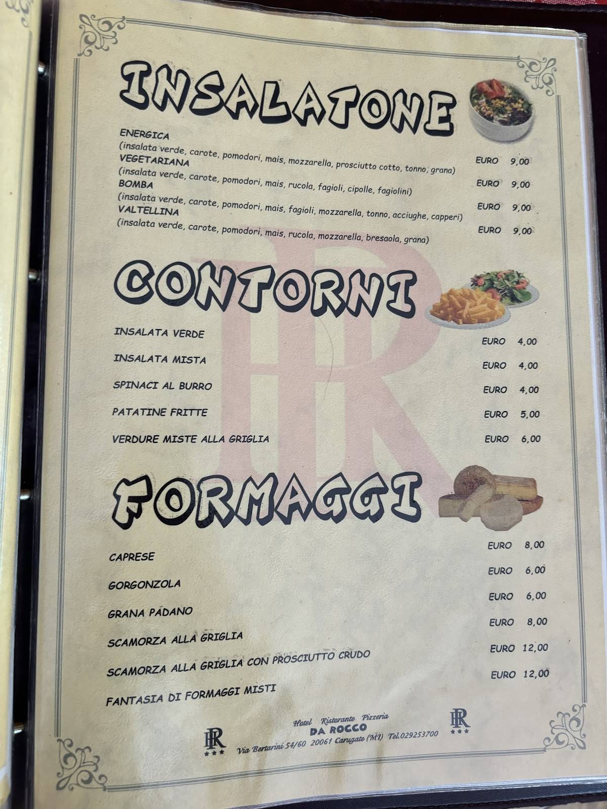 Menu di Da Rocco Ristorate Pizzeria 