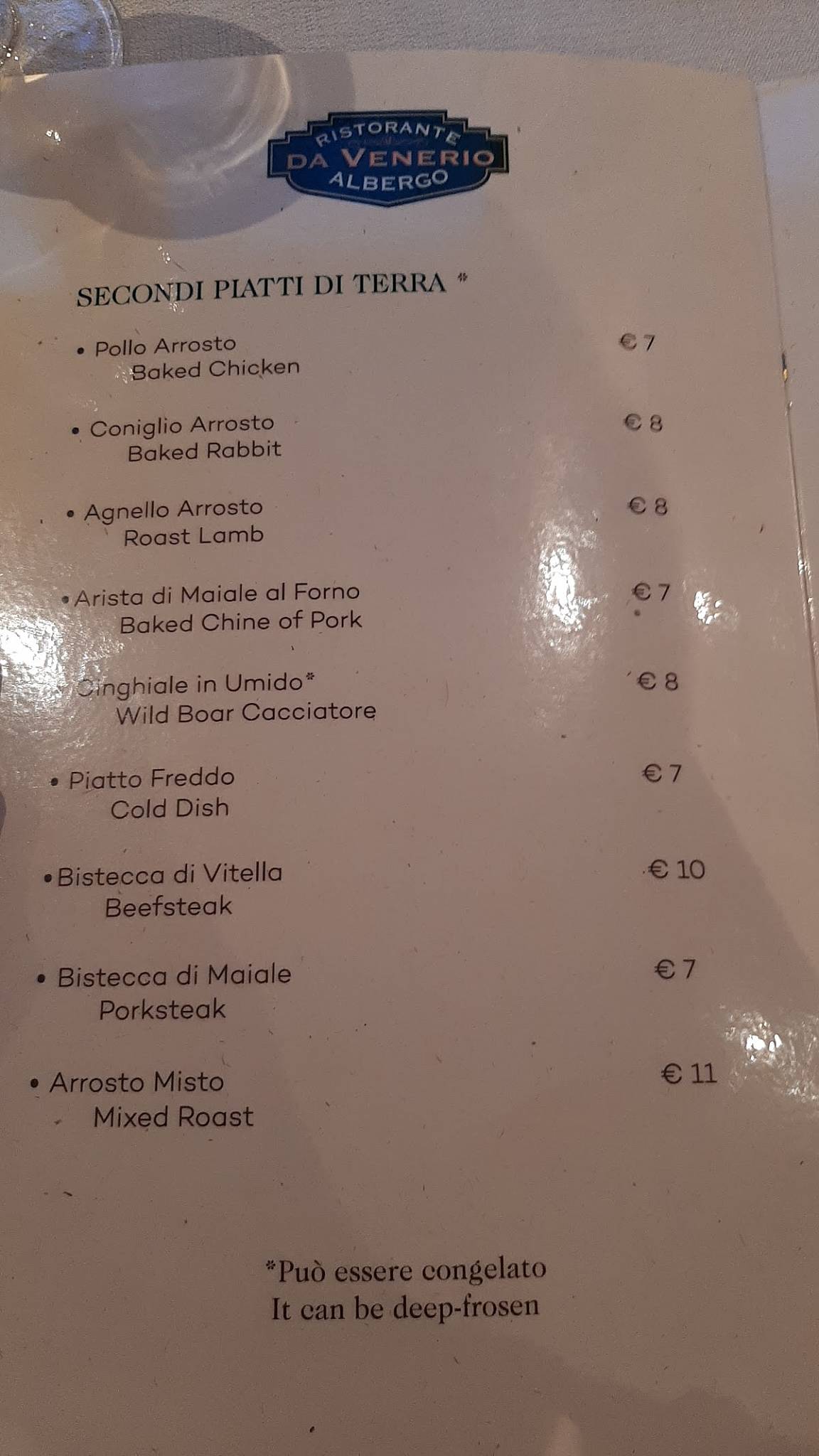Menu di Da Venerio 