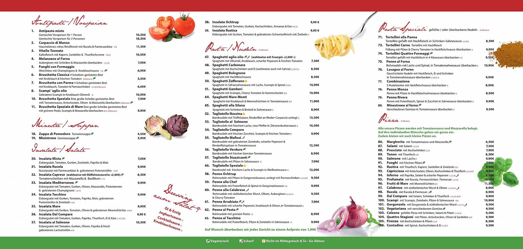 Menu de Dal Compare