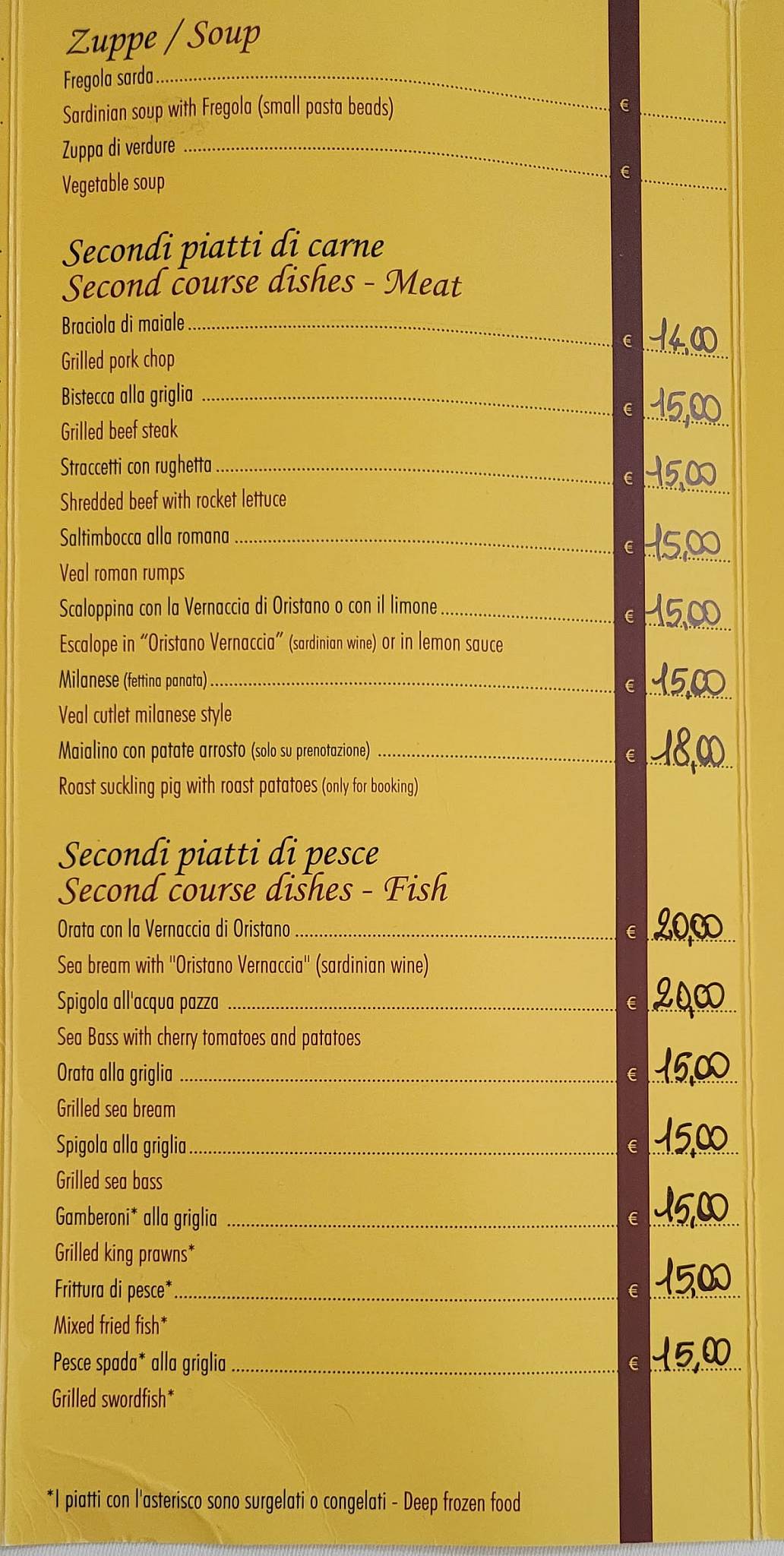 Menu di Ristorante "Dal Sardo" 
