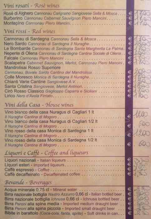 Menu di Ristorante "Dal Sardo" 