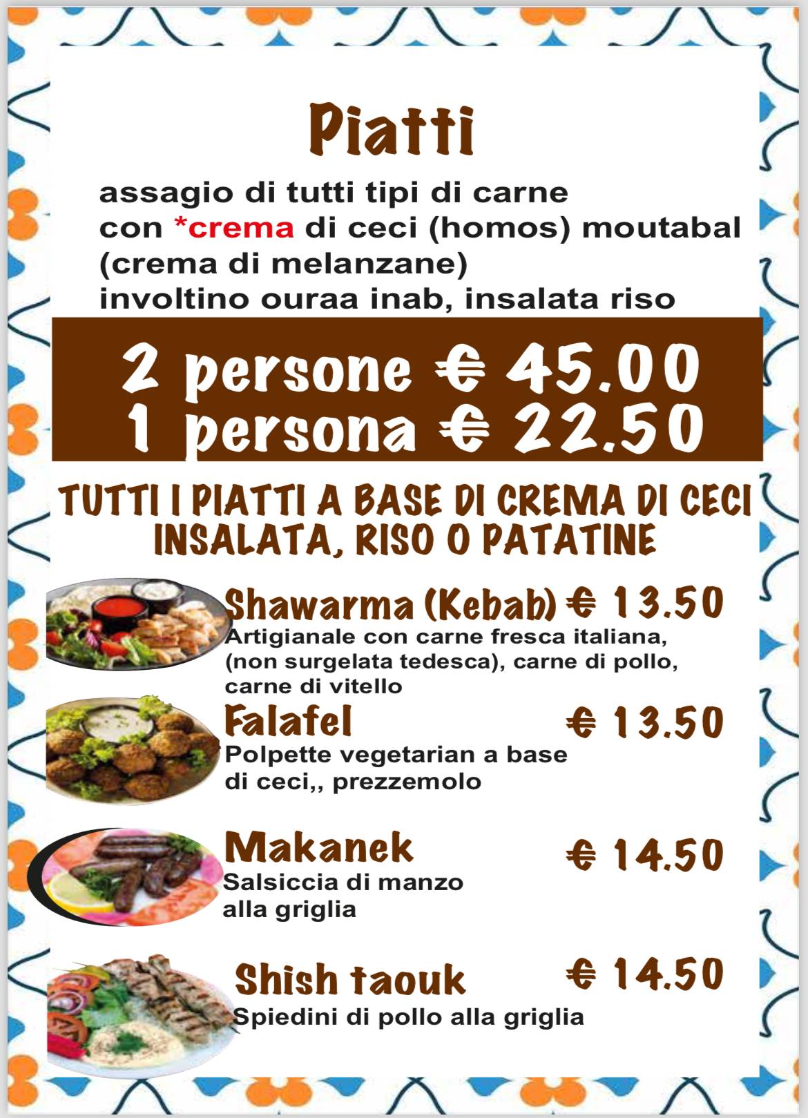 Menu de Darna Ristorante