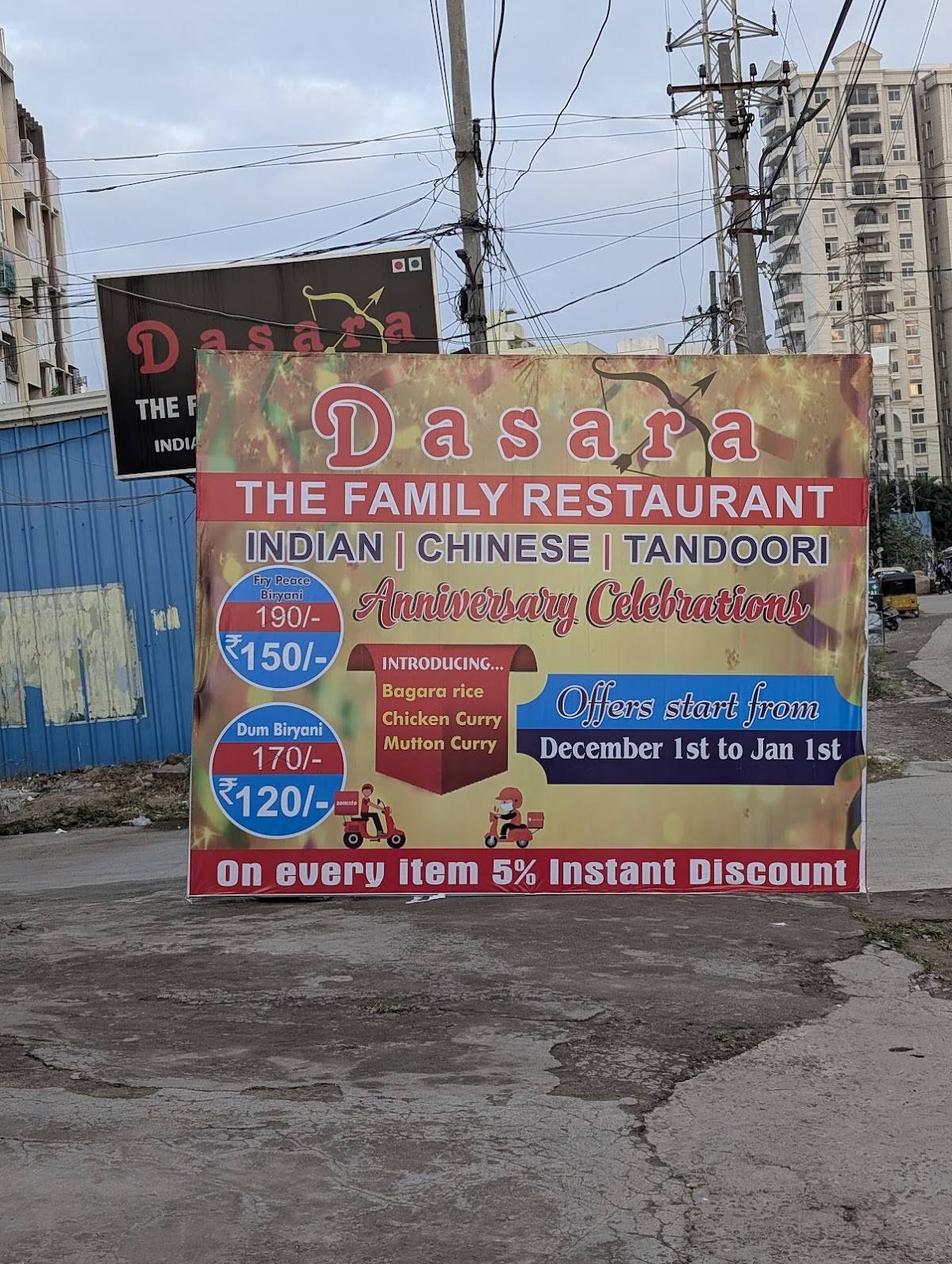 Dasara the family restaurant menu