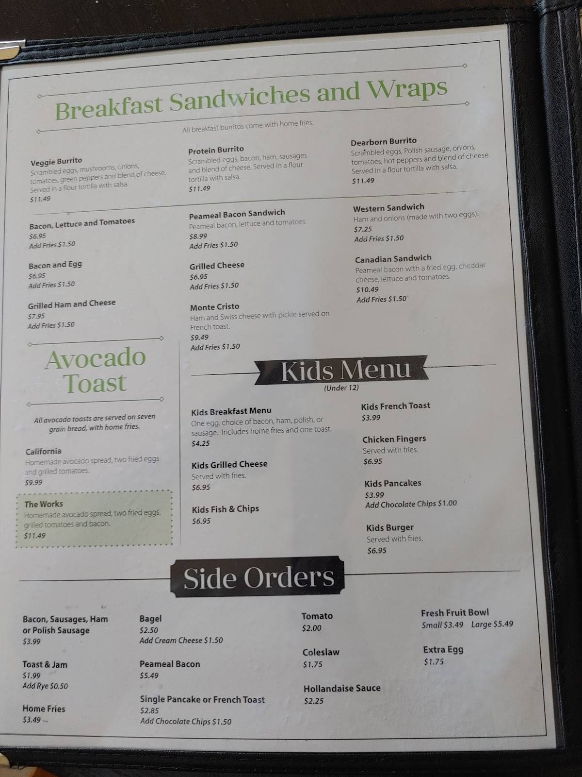 Menu de Dearborn Restaurant