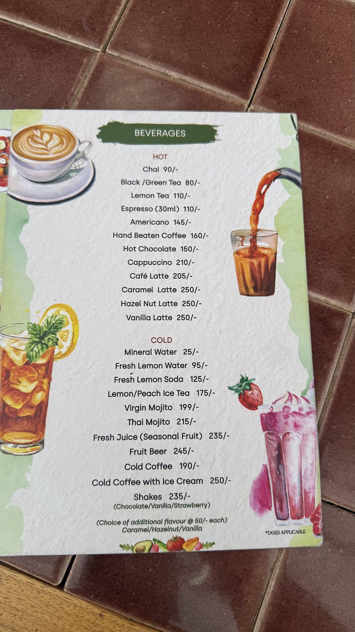 Orchard menu