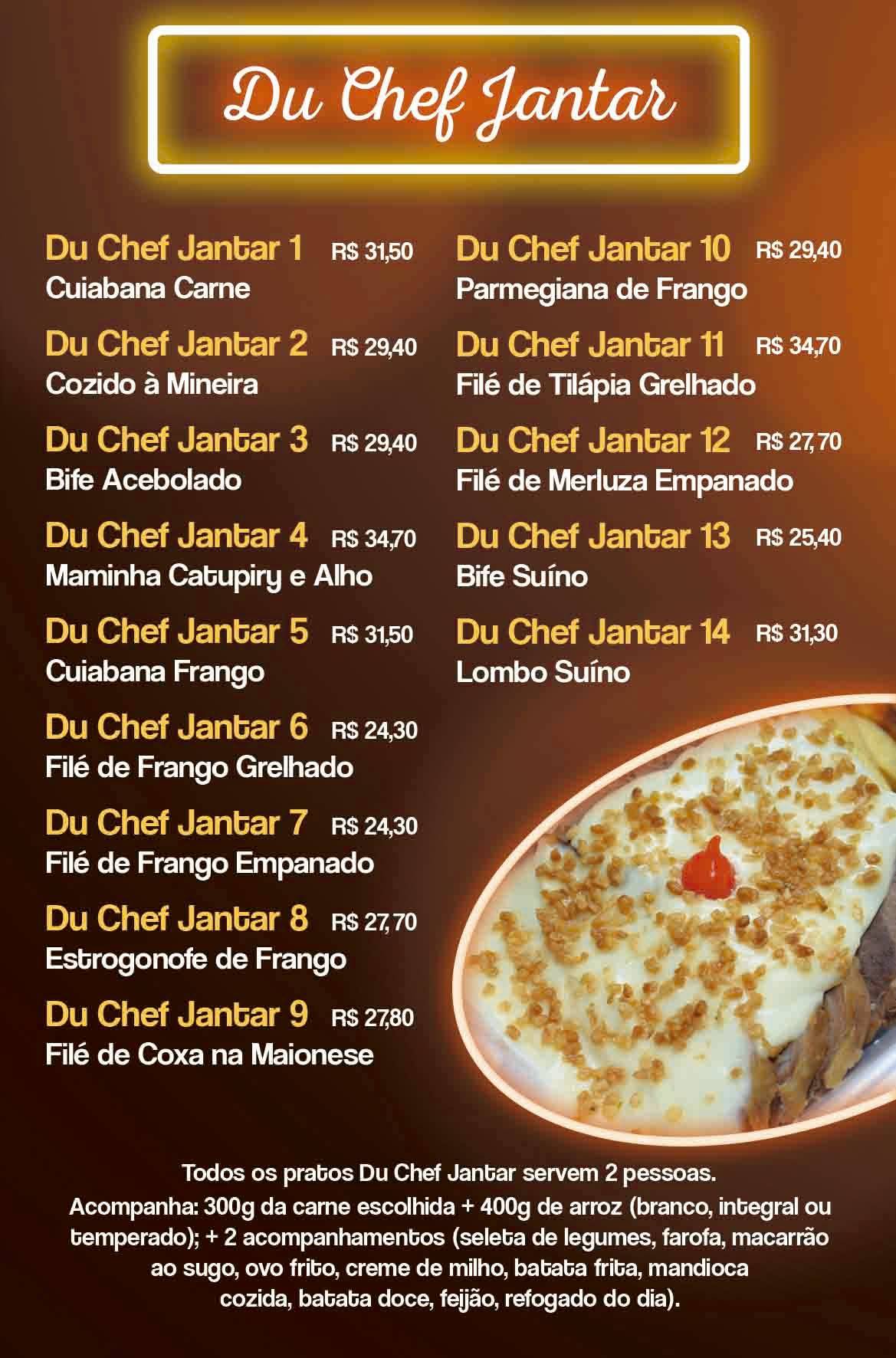 Delícias Du Chef cardápio