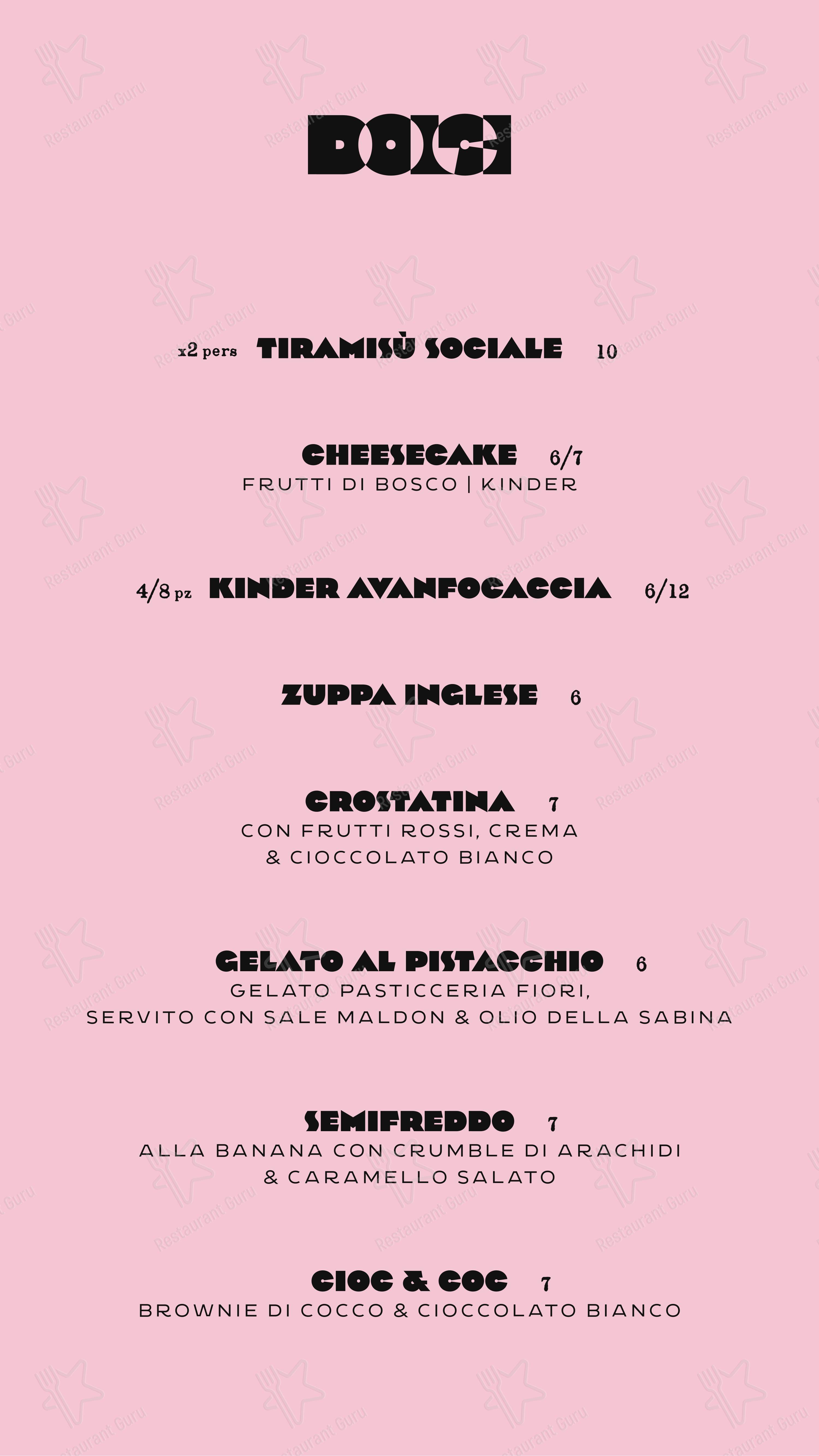 Menu di Depero Club - Menu