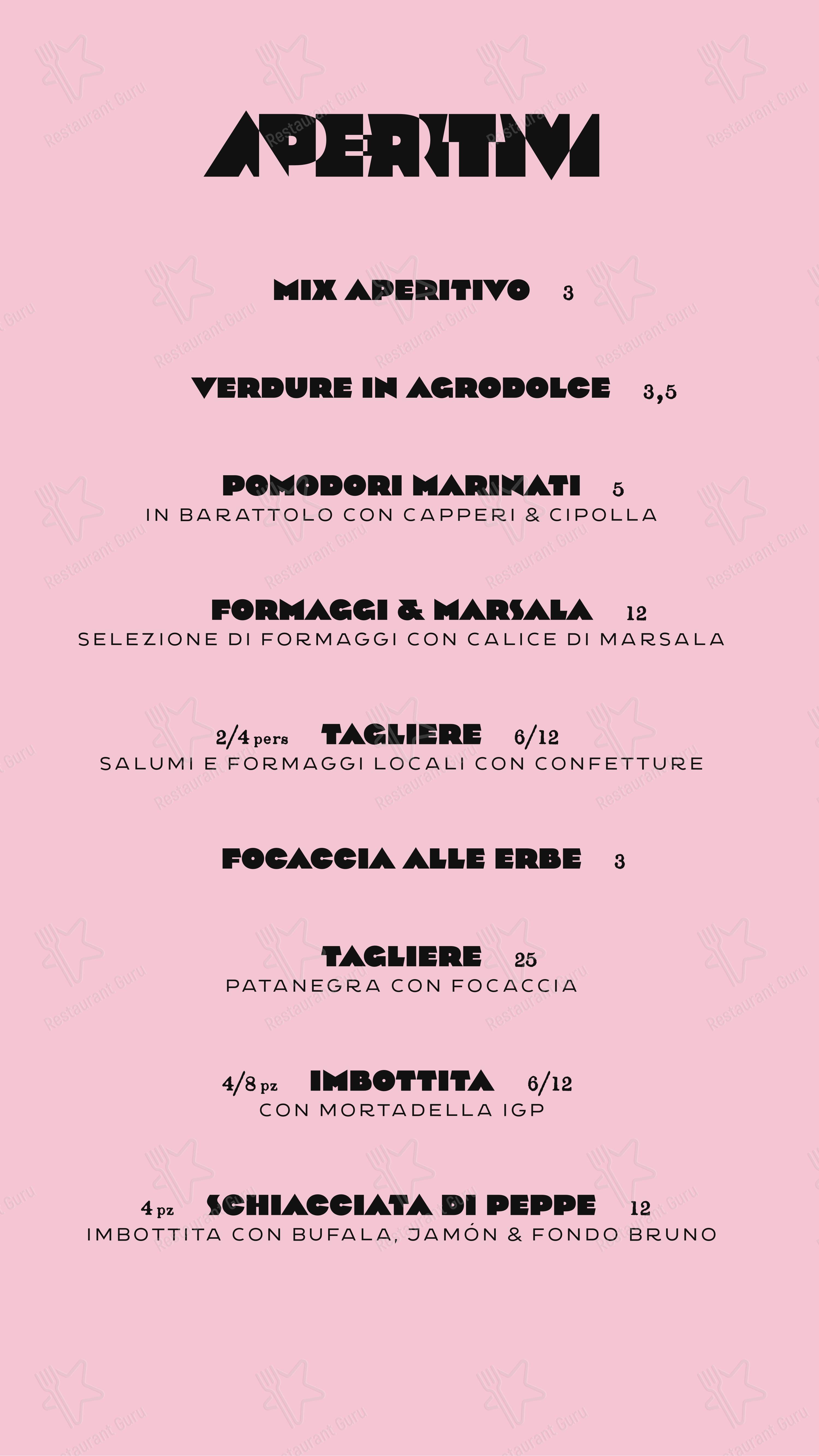 Menu per Depero Club in Rieti