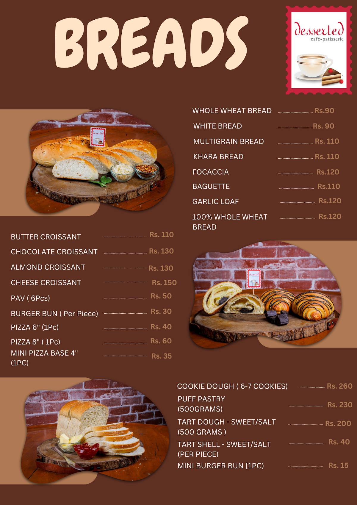 Desserted menu
